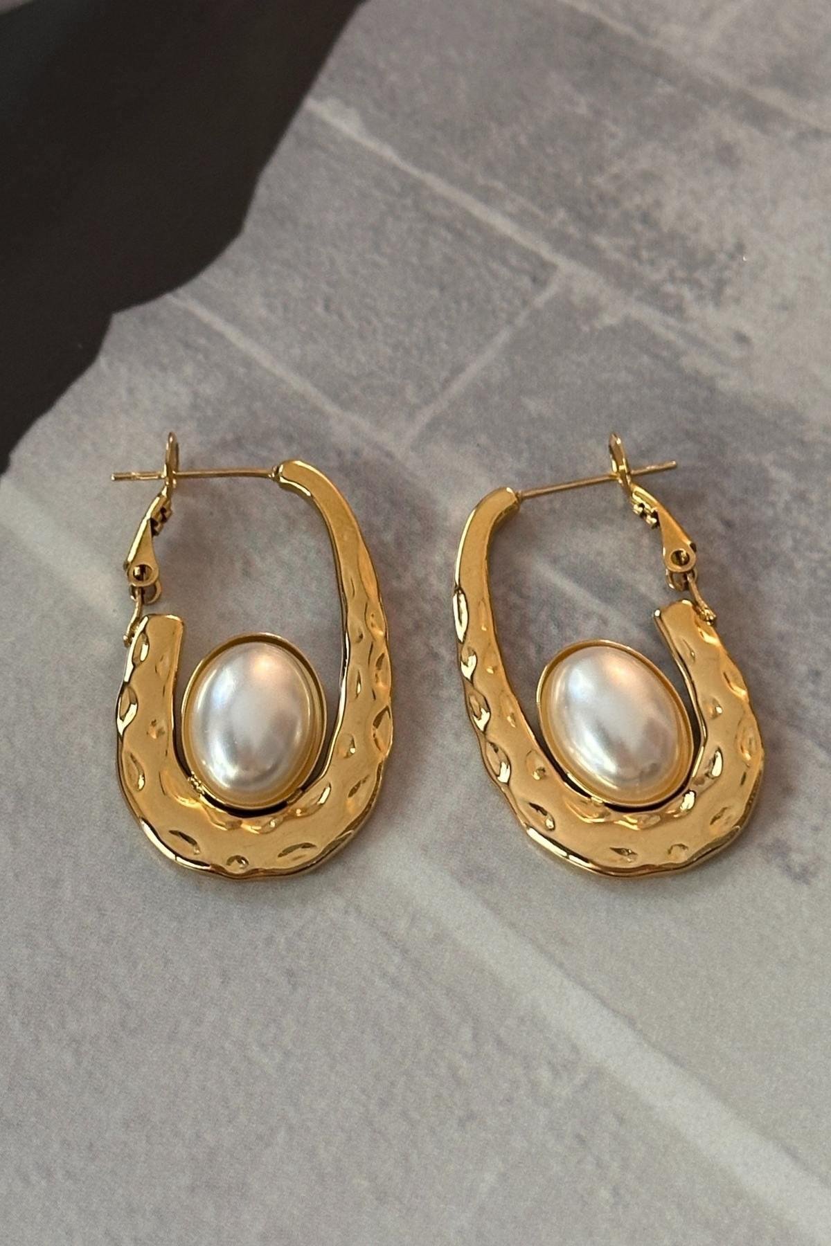 Çelik İncili Vintage Küpe