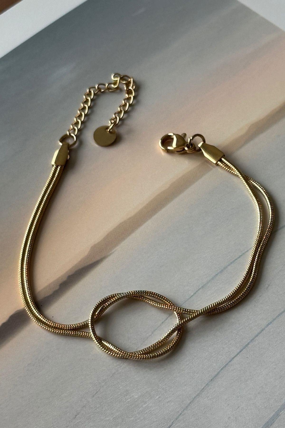 Çelik İtalyan Zincirli Düğüm Bileklik