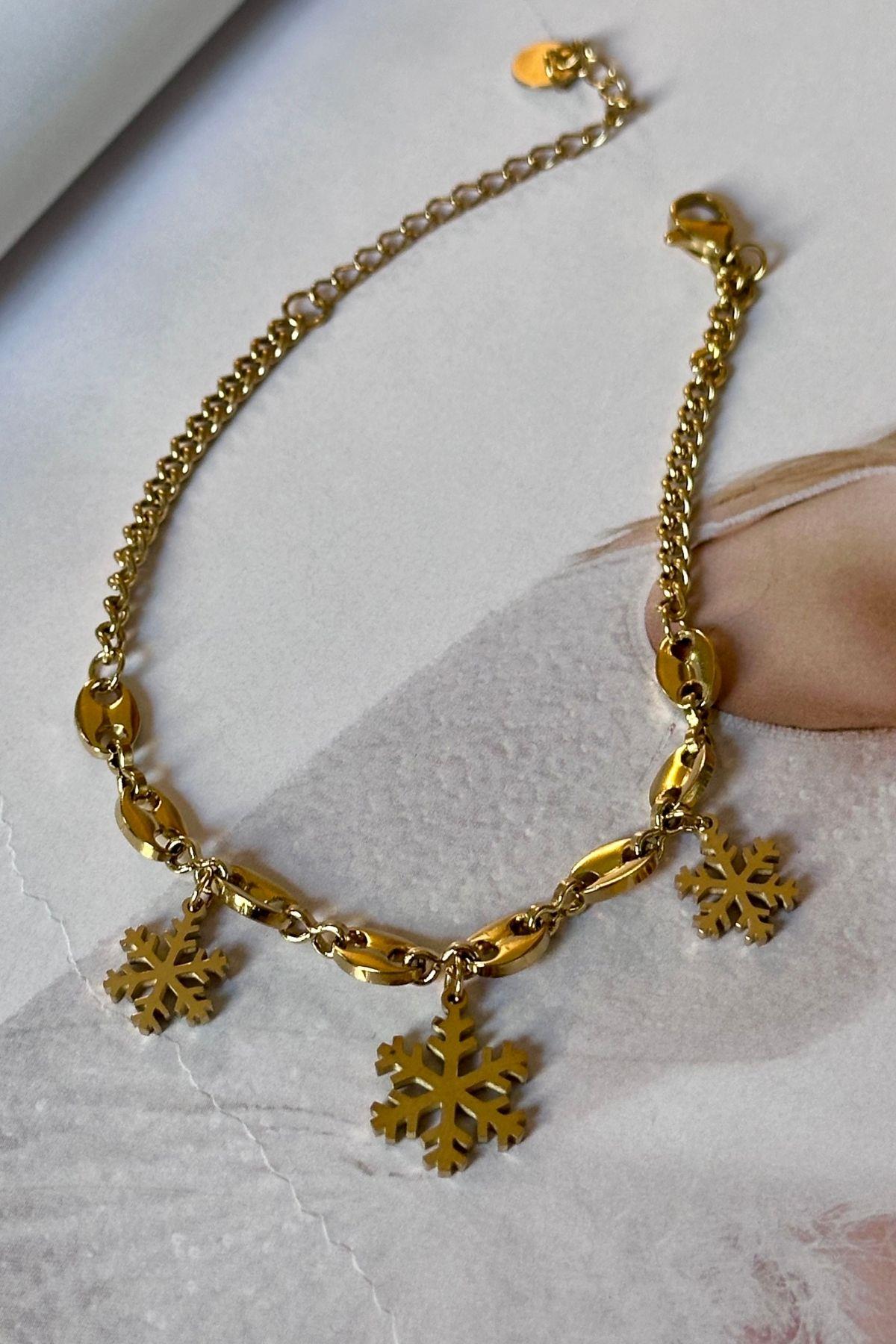 Çelik Kar Tanesi Sallantılı Bileklik