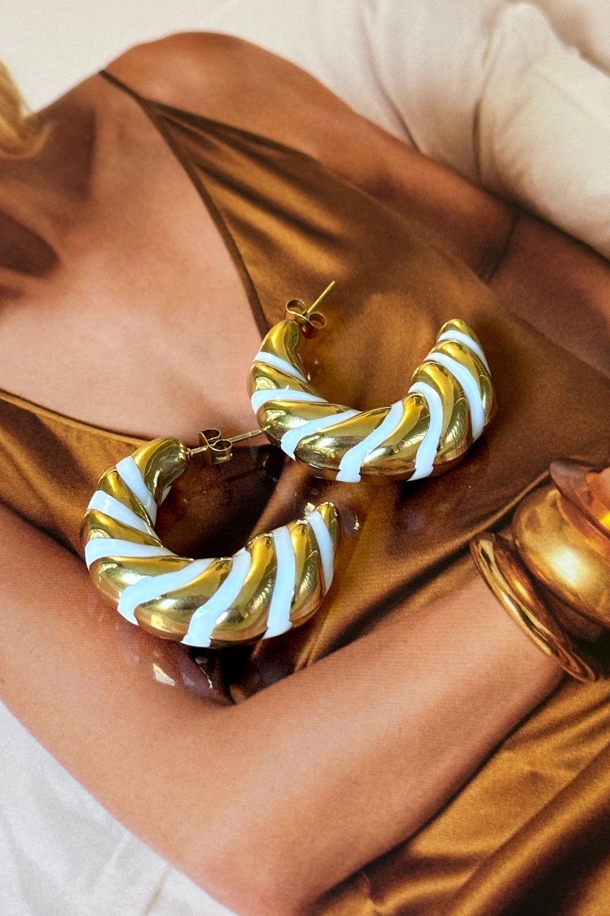 Çelik Mineli Halka Küpe