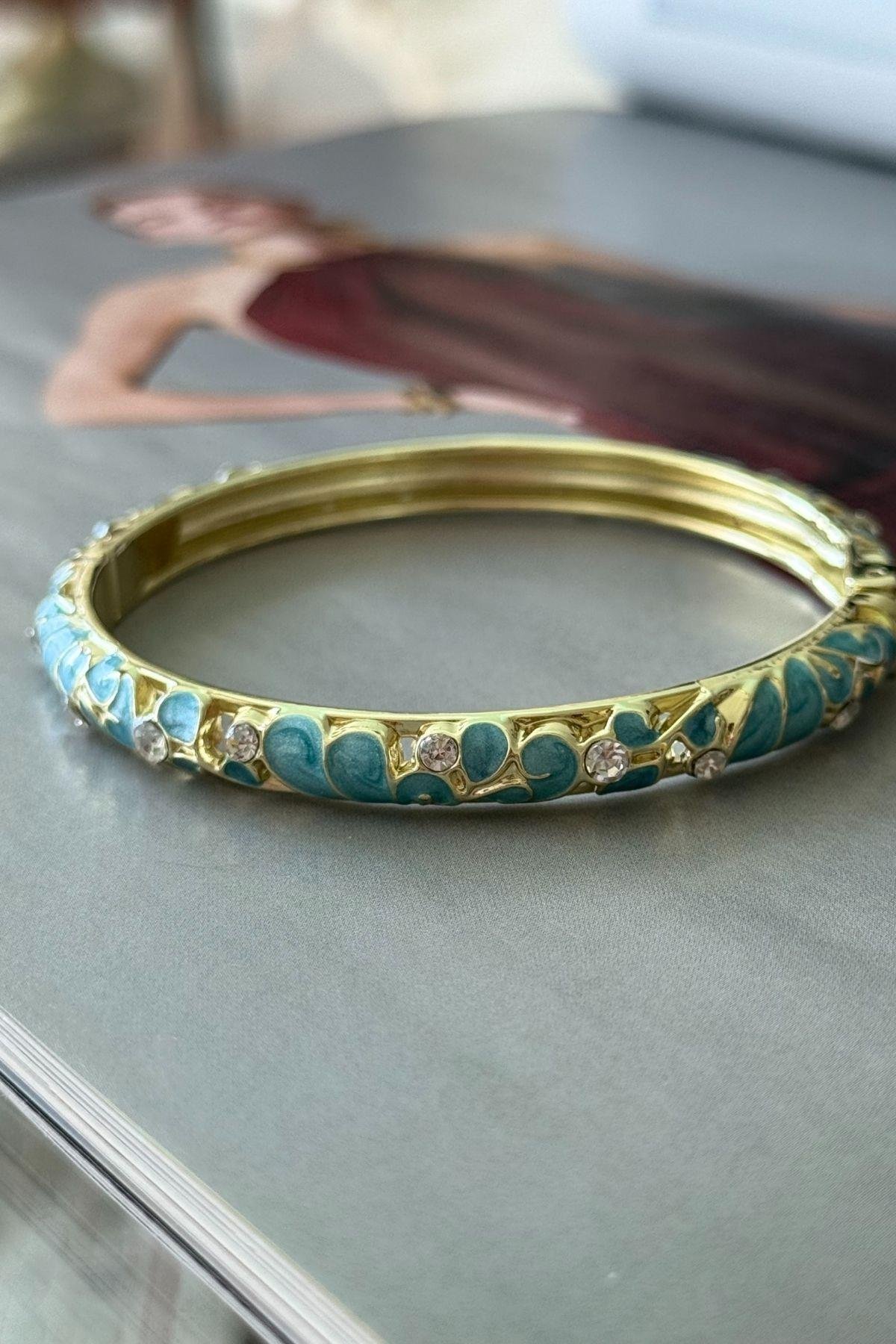 Çelik Mineli Koyu Mavi Renkli Çiçek Kelepçe