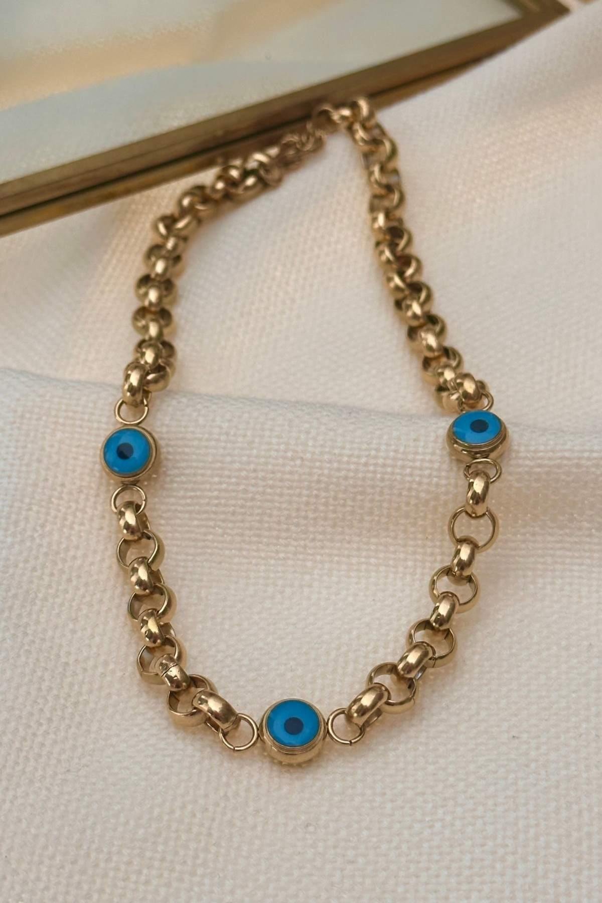 Çelik Nostalji Nazar Kolye