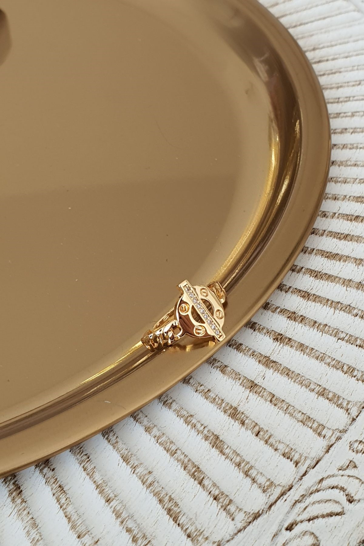 Daire Model Roma Rakamlı Yüzük Gold