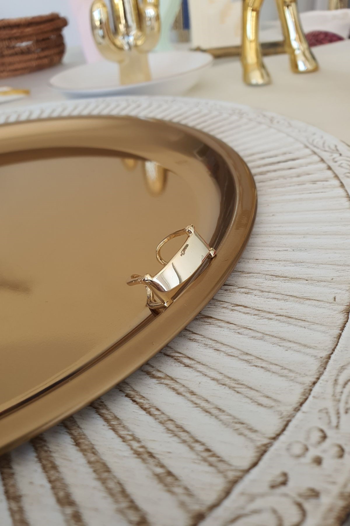 Dikdörtgen Model Plaka Yüzük Gold