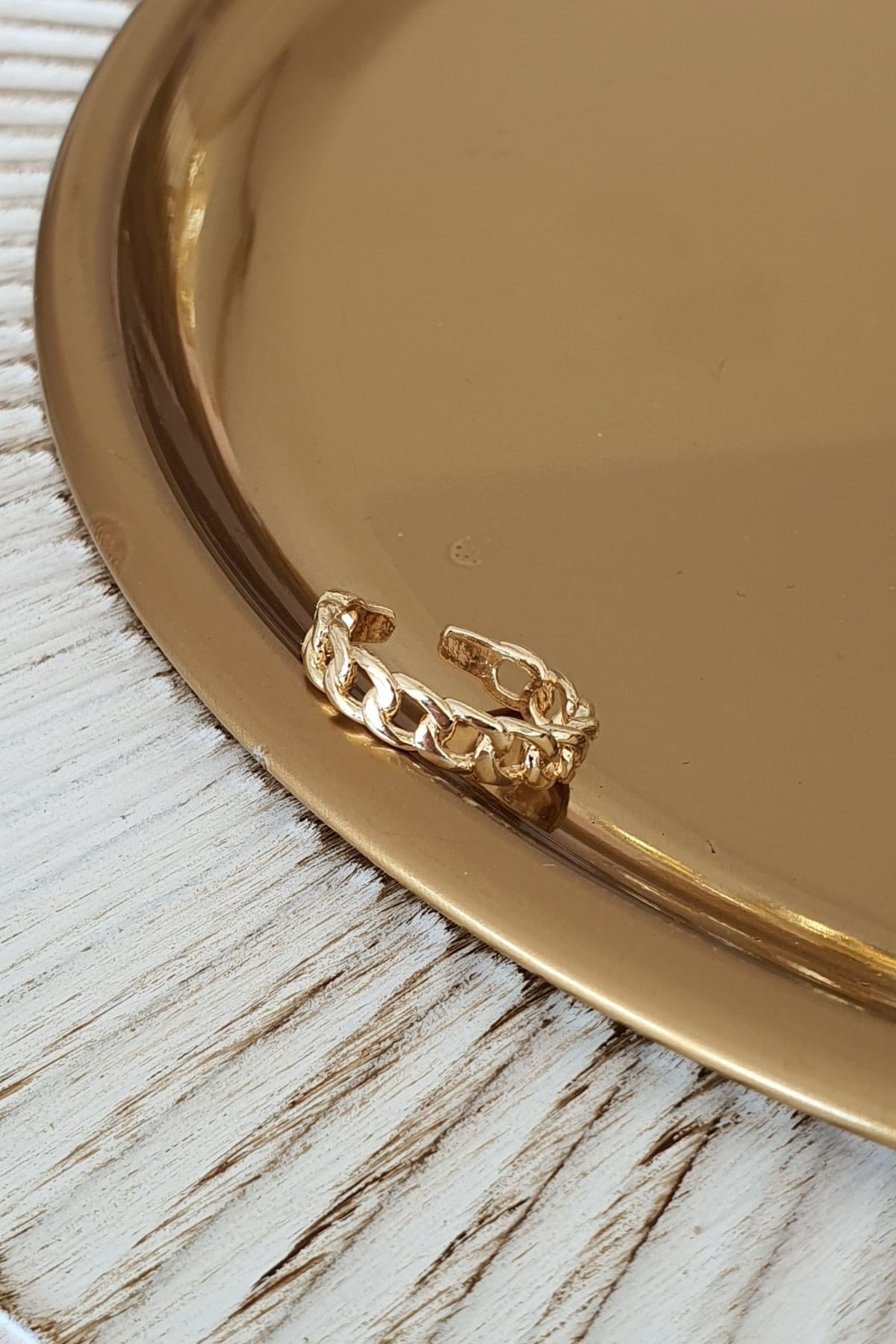Düz Zincir Yüzük Gold