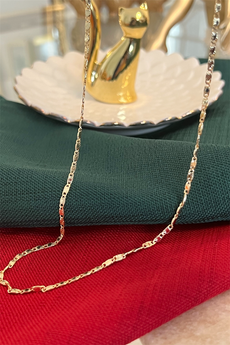 Ezme Model İnce Zincir Kolye Gold