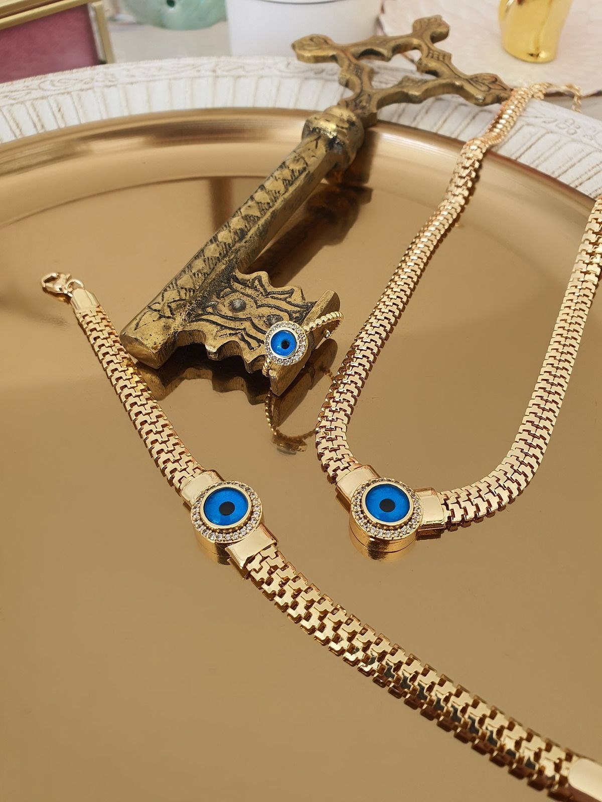 Ezme Nazar Set Gold