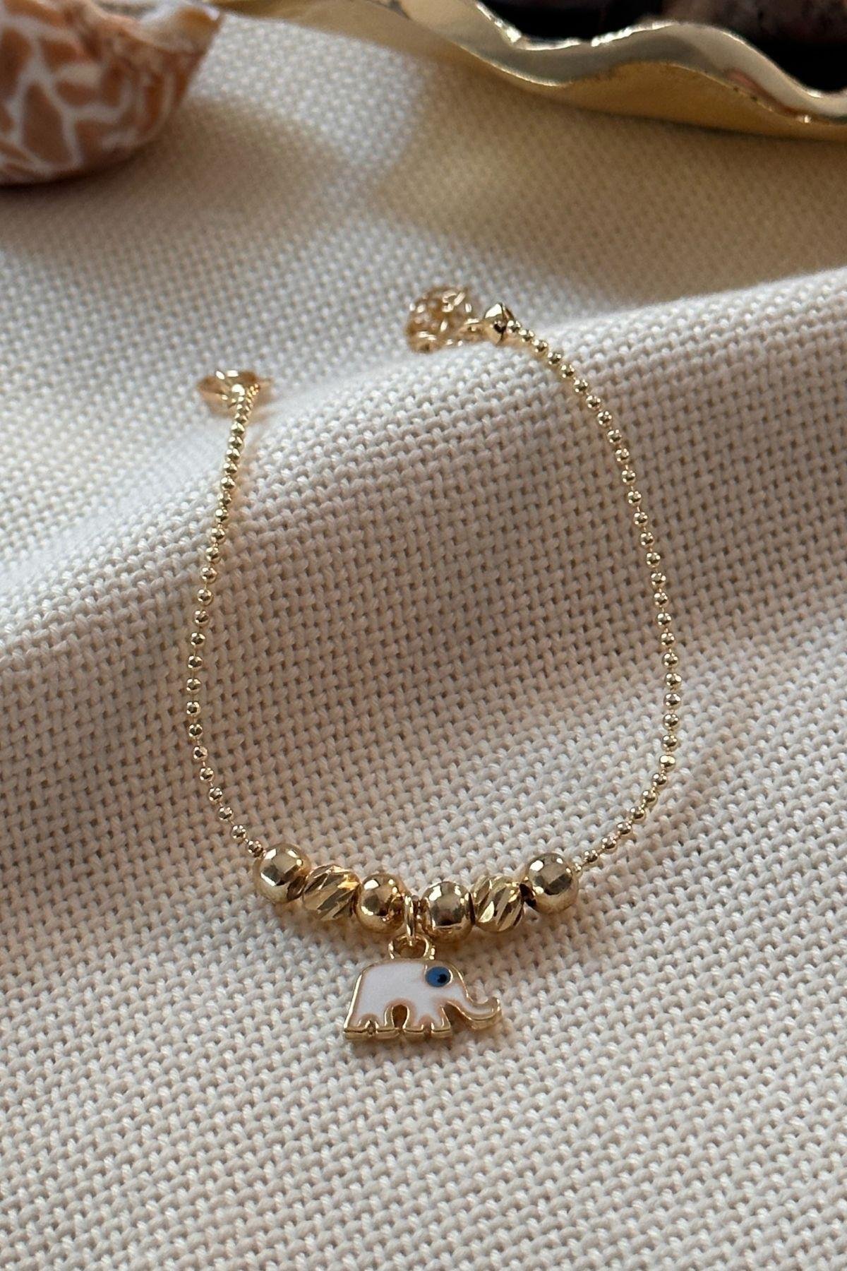 Fil Figürlü İnce Zincirli Bileklik