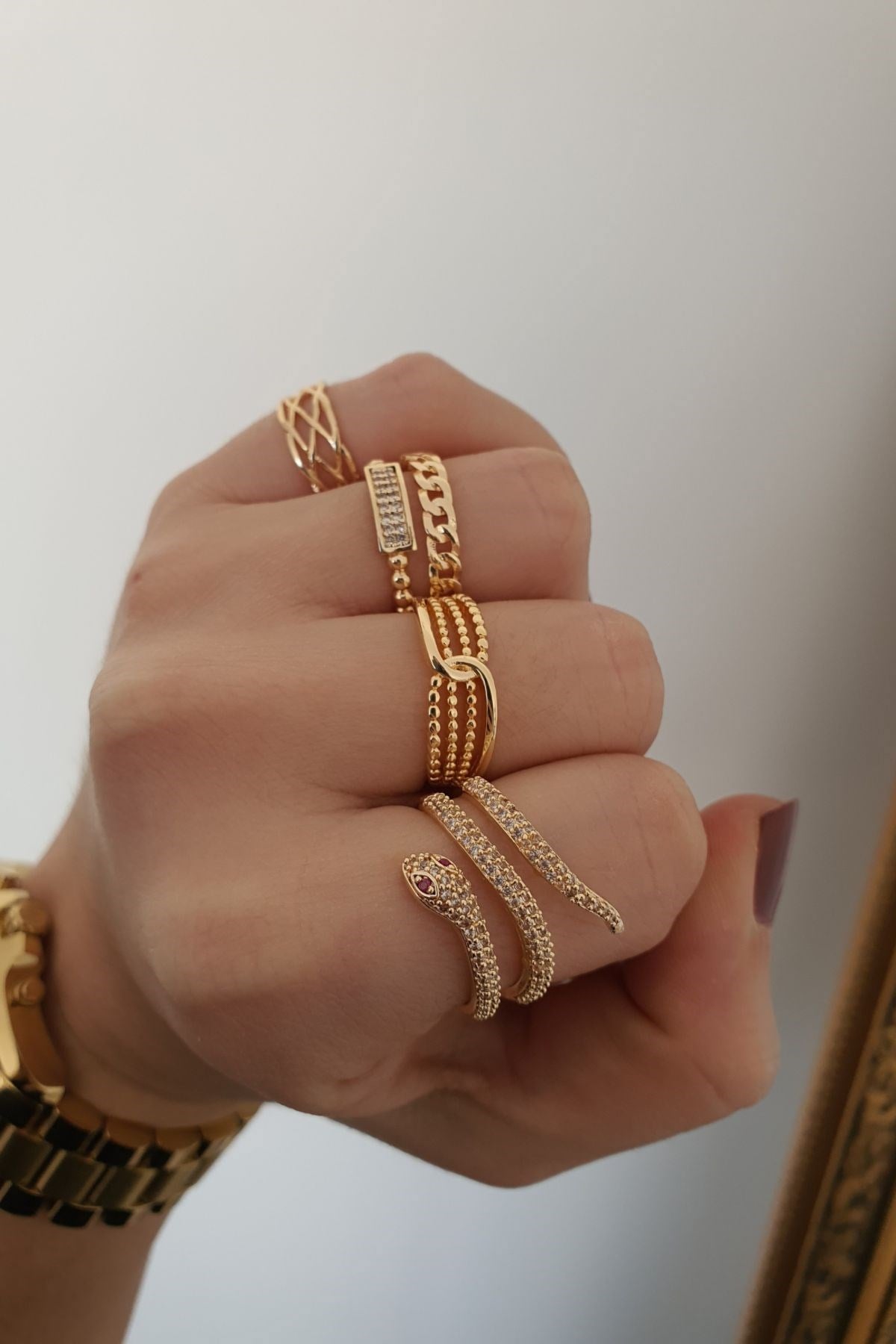 Francesca Yüzük Kombini Gold