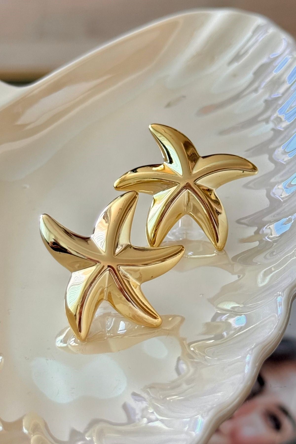 Gold Deniz Yıldızı Küpe