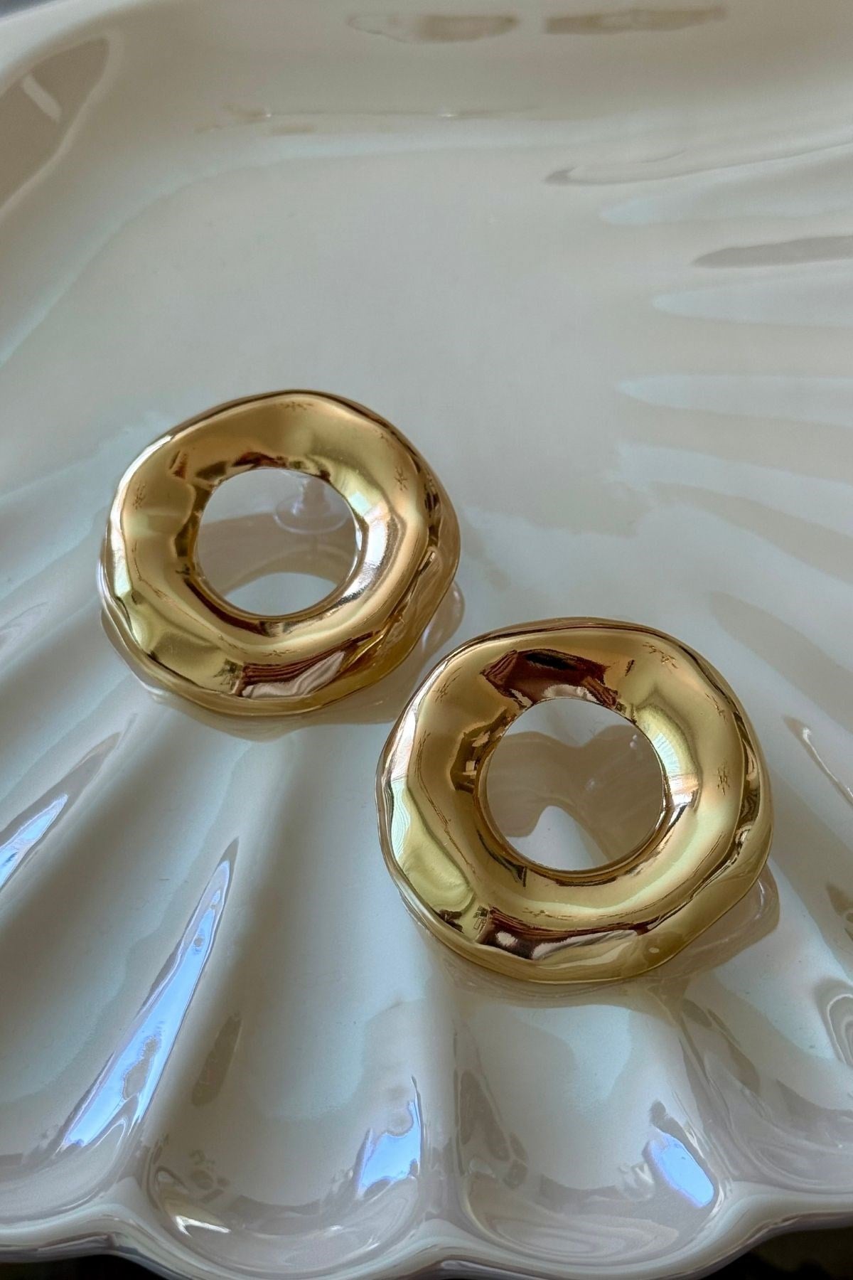 Gold İçi Boş Daire Küpe