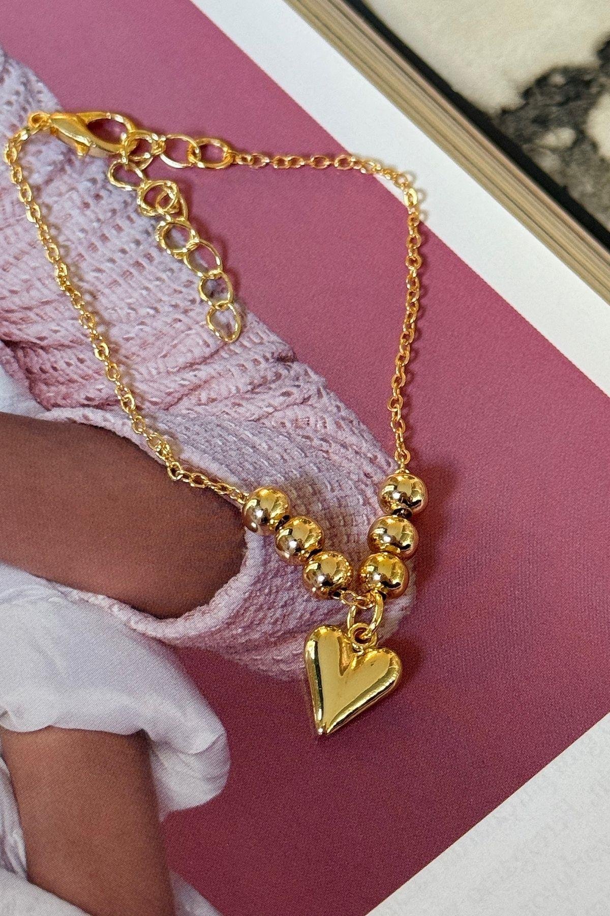 Gold Kalp Salllantılı Bileklik