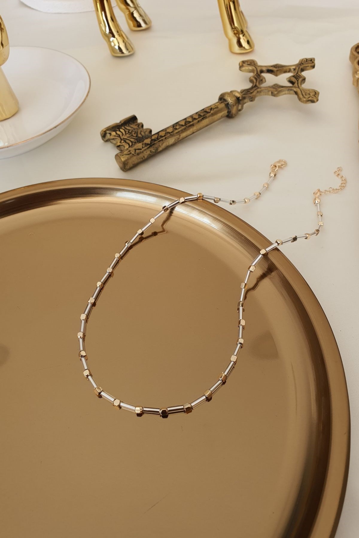 Gri Çubuk Kolye Gold