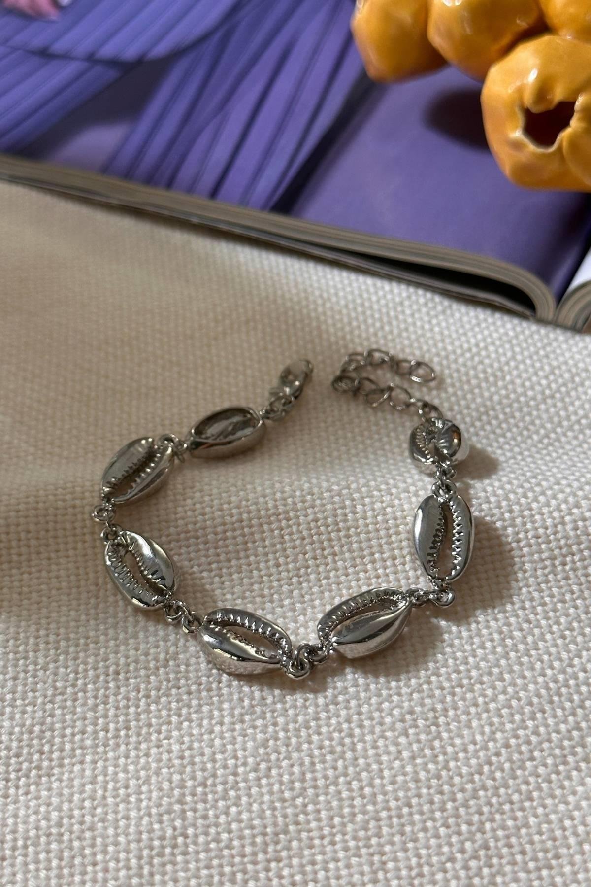 Gümüş Renk Deniz Kabuğu Bileklik