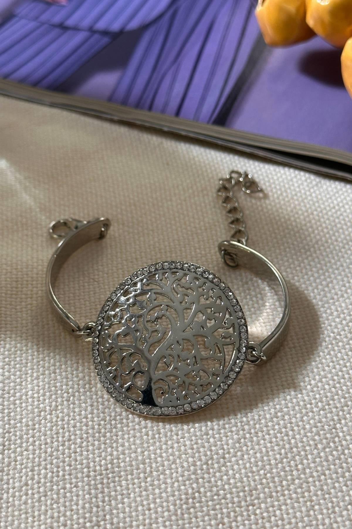 Gümüş Renk Hayat Ağacı Bileklik