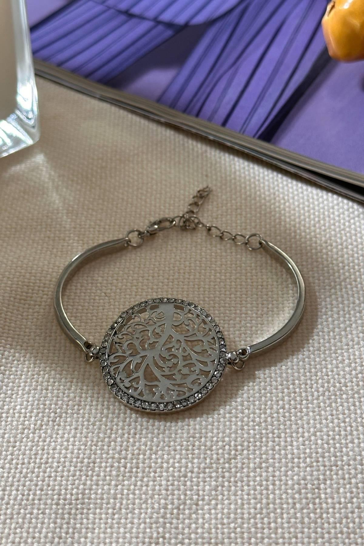 Gümüş Renk Küçük Boy Hayat Ağacı Bileklik