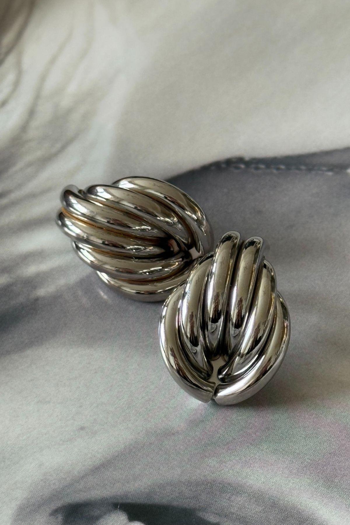 Gümüş Renkli Burgu Küpe