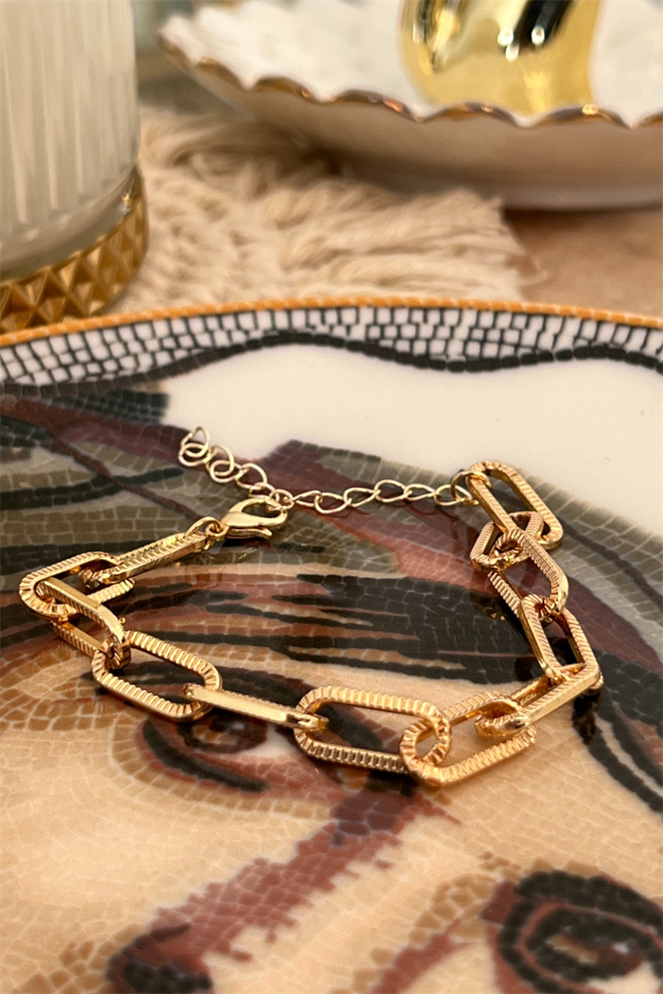 Halat Model Zincir Bileklik Gold