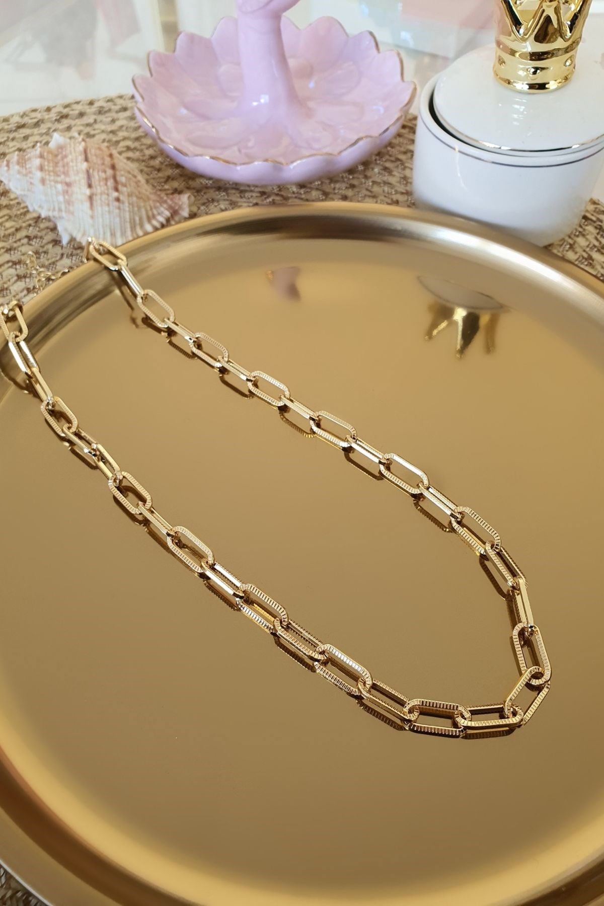 Halat Model Zincir Kolye Gold
