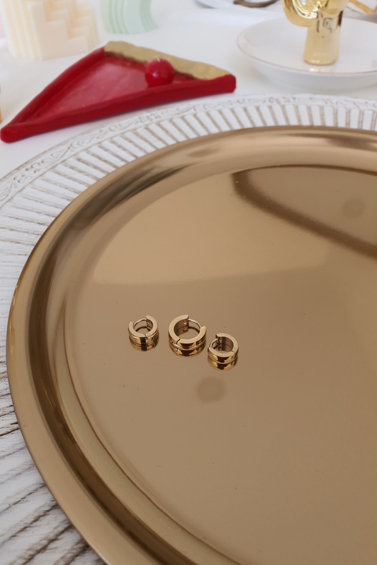 Halka Model Set Küpe Gold