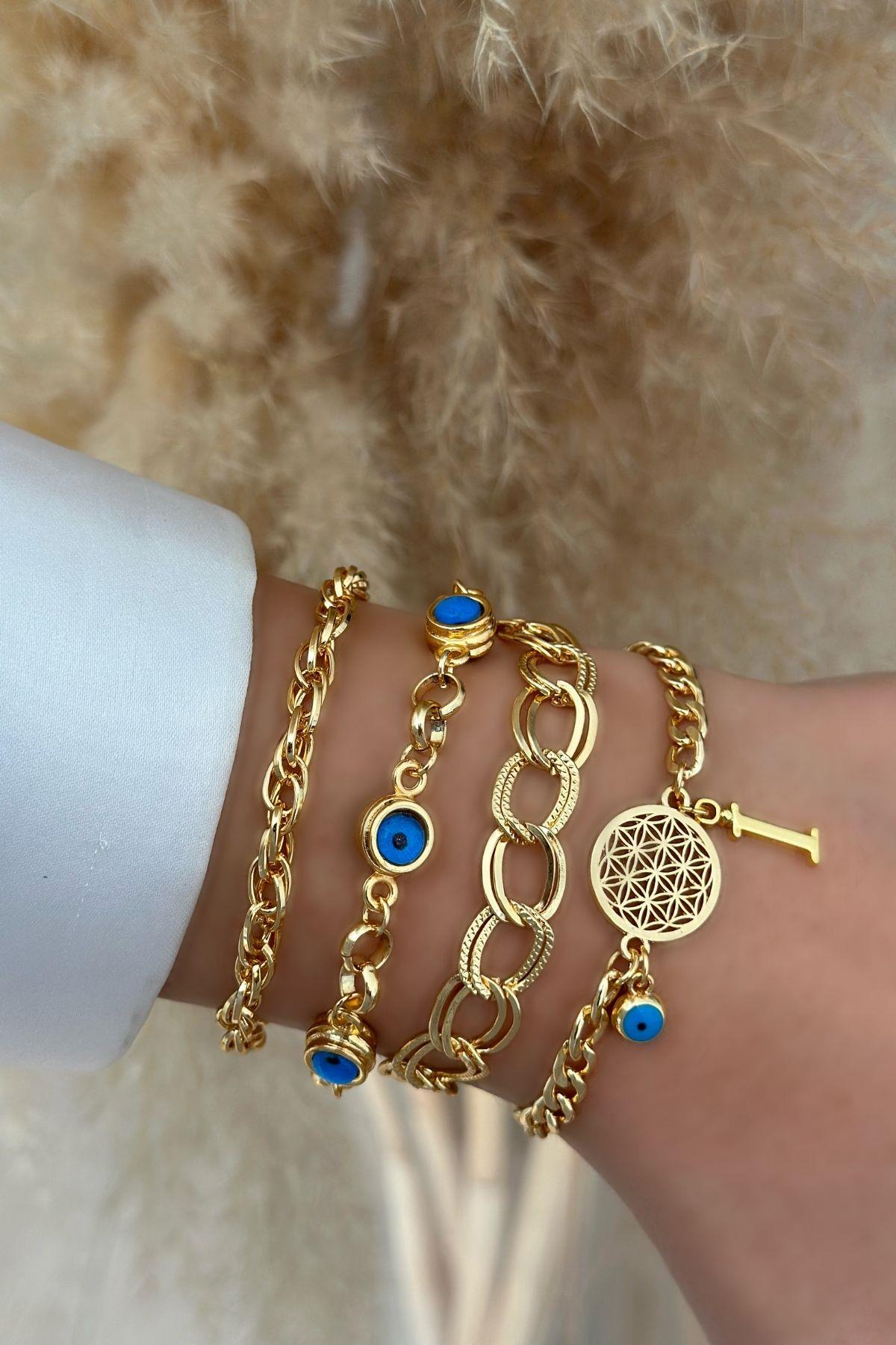 İ Harfli Yaşam Bileklik Kombini