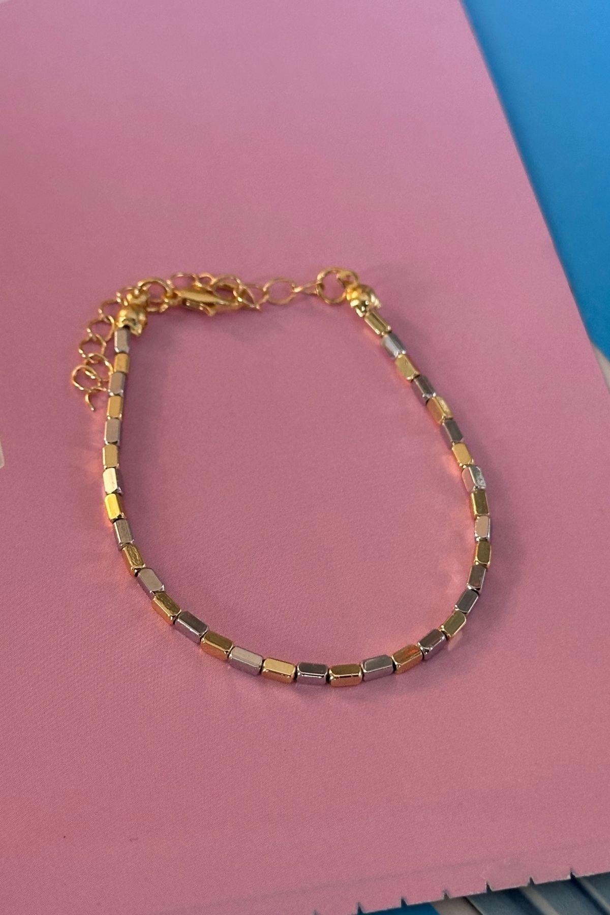 İki Renkli Çubuk Bileklik