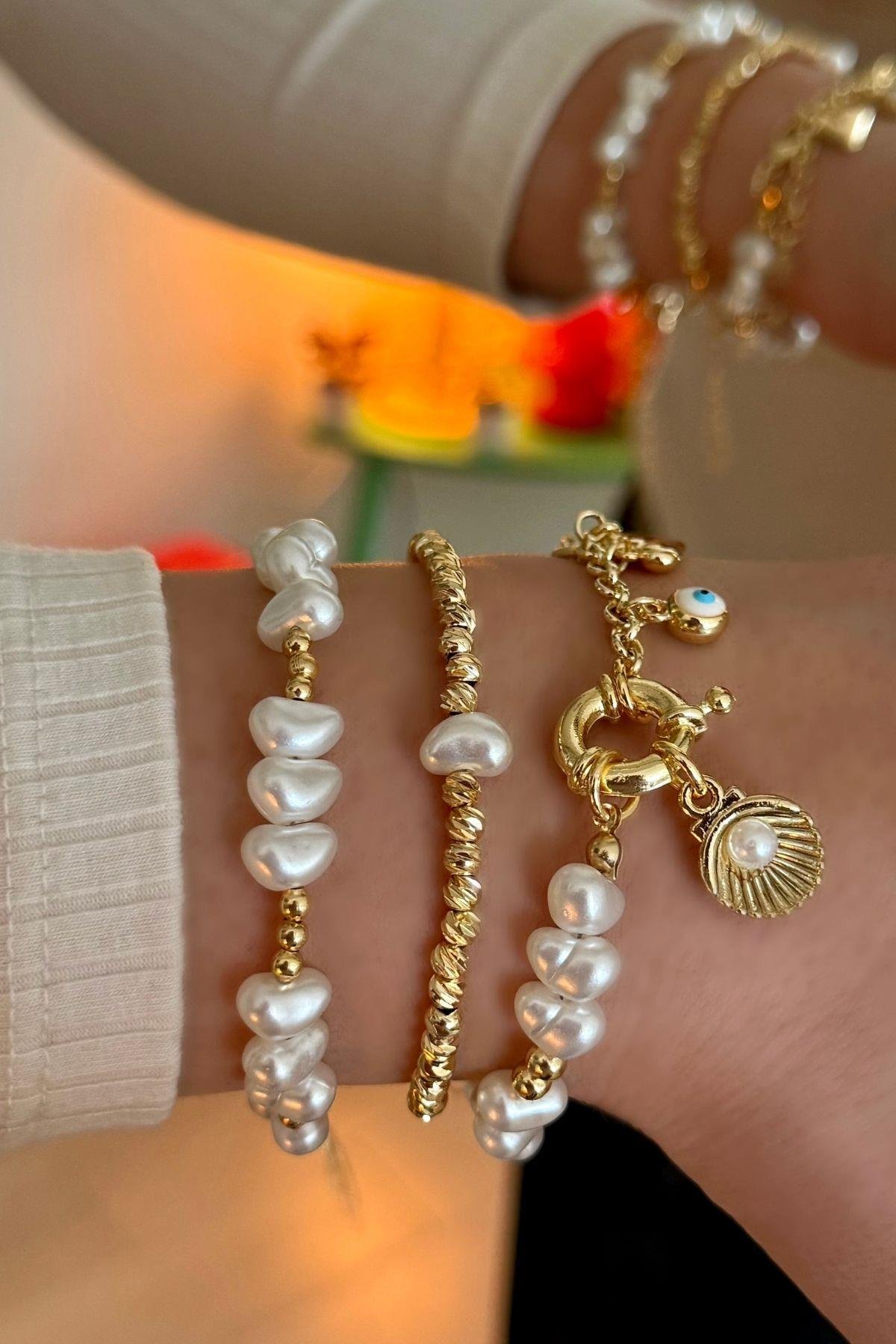 İnci Dorika Bileklik Kombini (3 Adet)