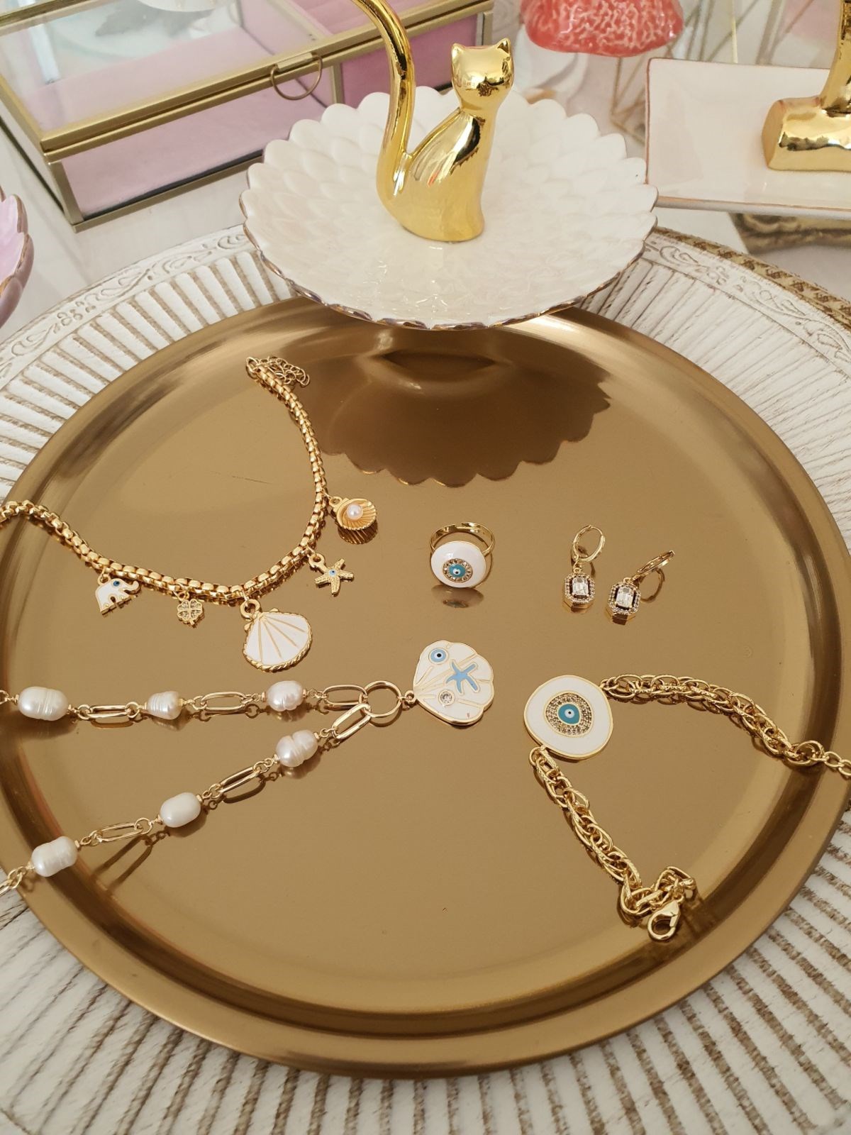 İnci Nazar Set Gold