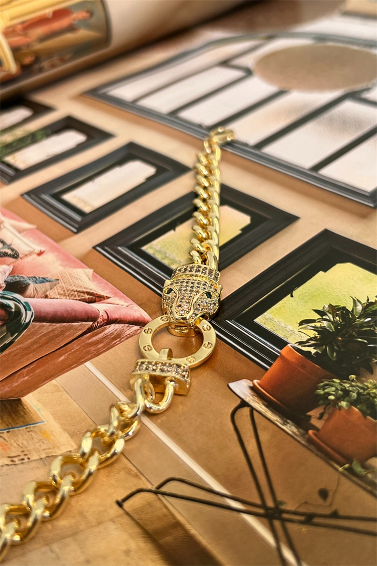 Kaplan Ve Daire Model Zincir Bileklik Gold