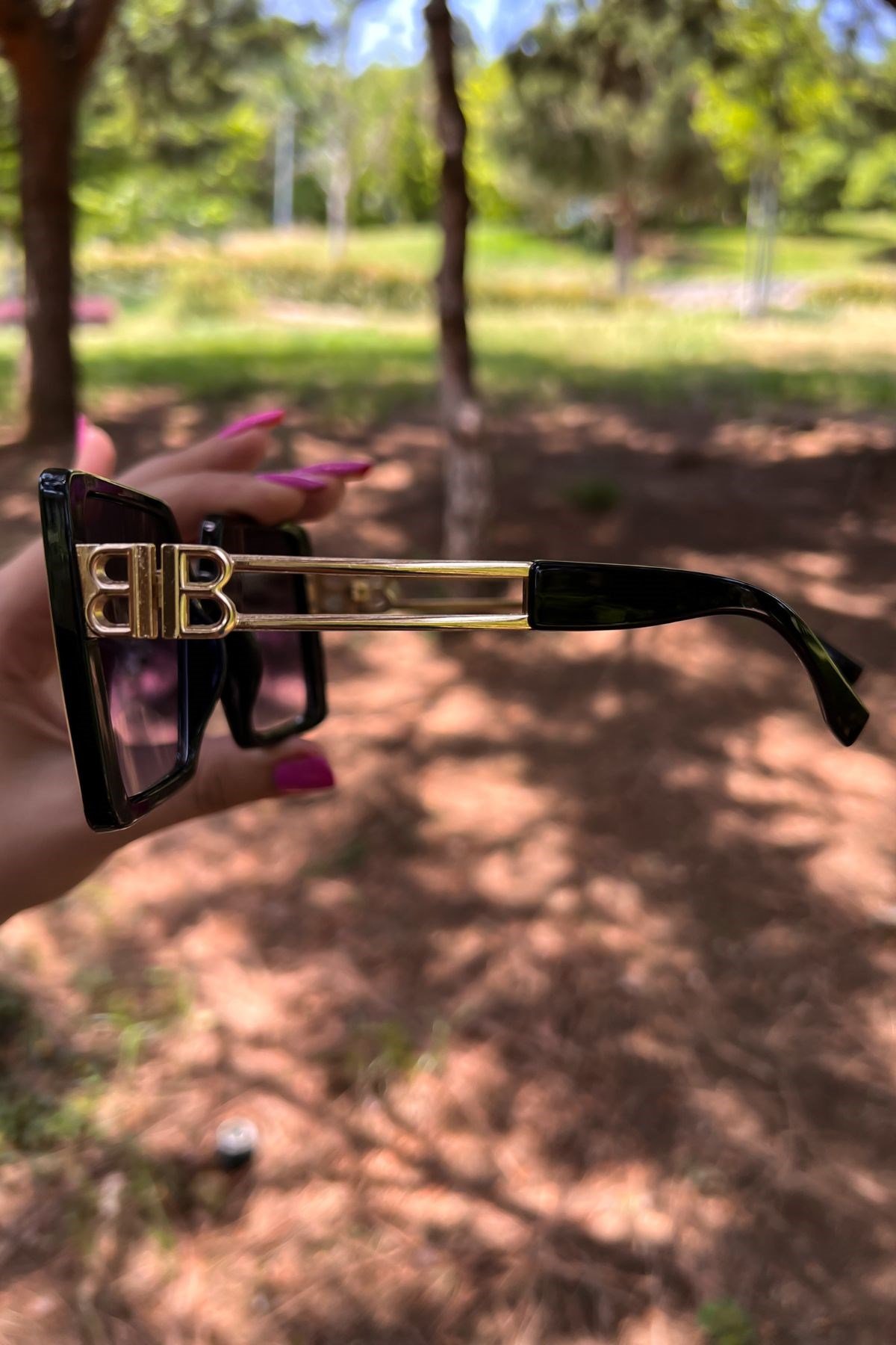 Kare Çerçeveli Vintage Model Güneş Gözlüğü Siyah