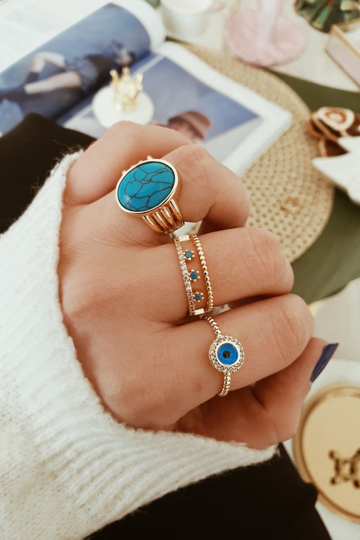 Kayras Yüzük Kombini Gold
