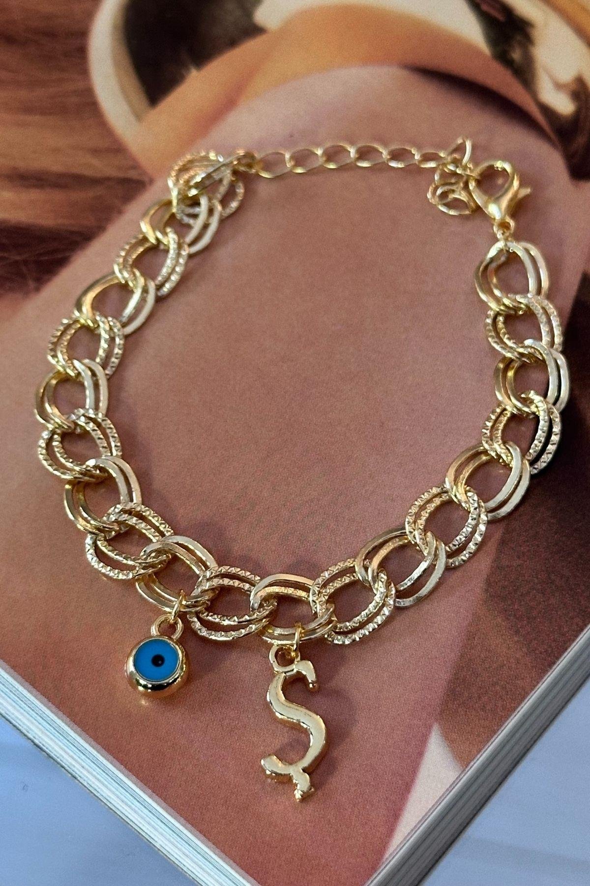 Kişiye Özel Ş Harfi Samanyolu Zincirli Bileklik