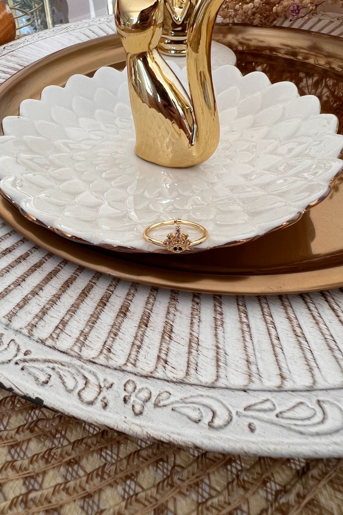 Küçük Boy Göz Yüzük Gold