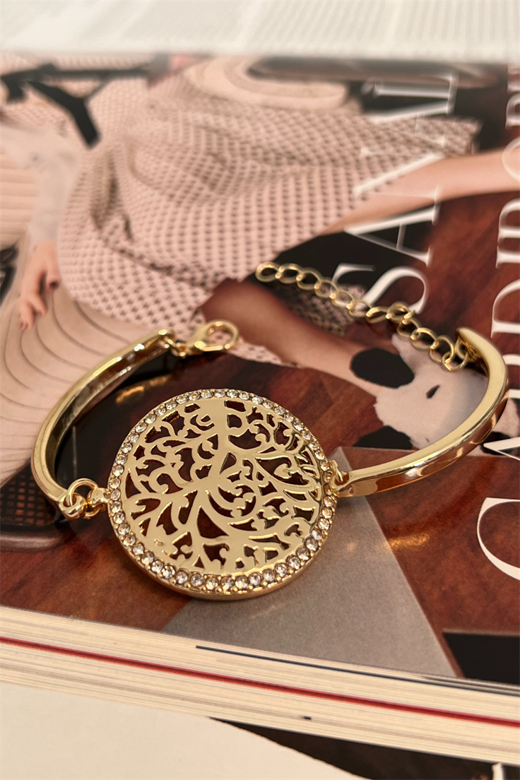 Küçük Boy Hayat Ağacı Model Bileklik Gold