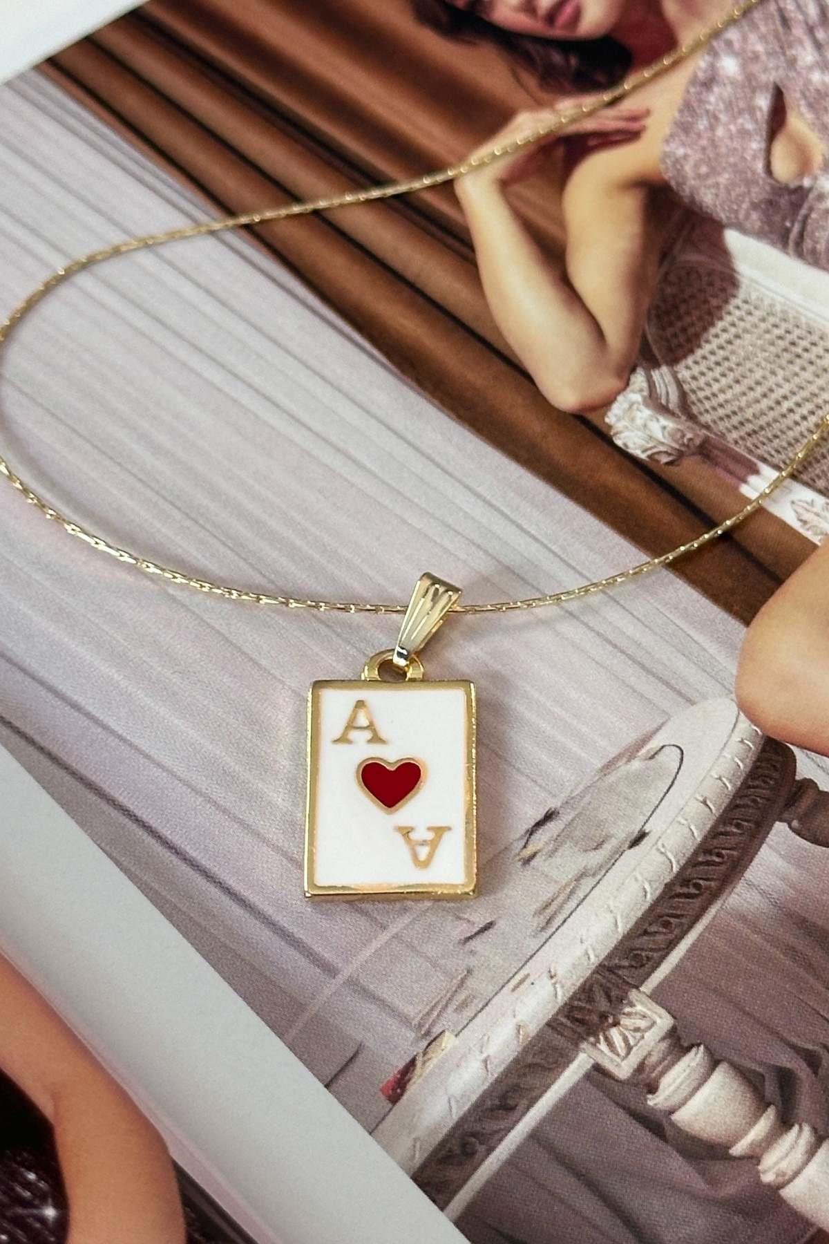 Kupa Ası Zarif Zincirli Kolye