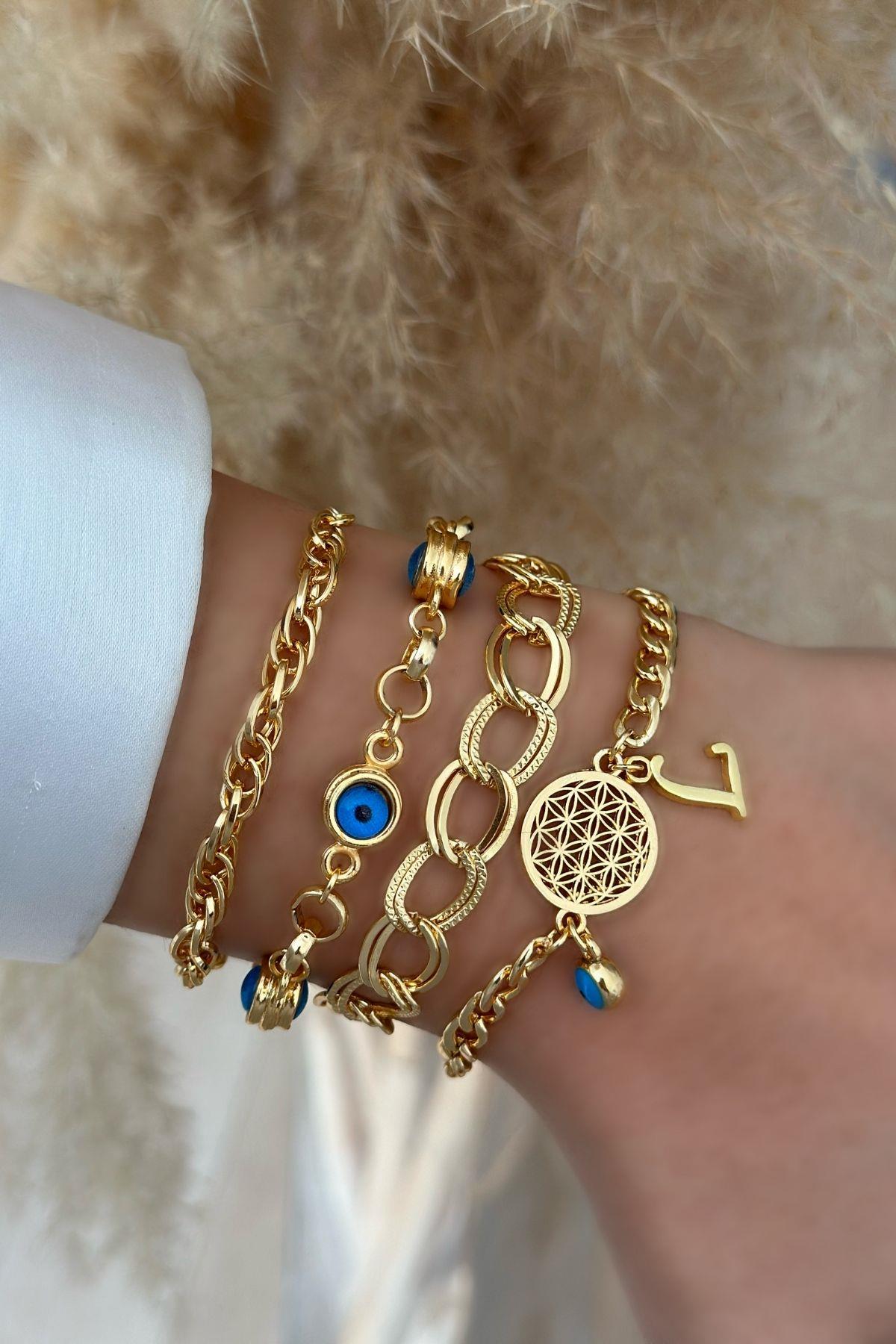 L Harfli Yaşam Bileklik Kombini