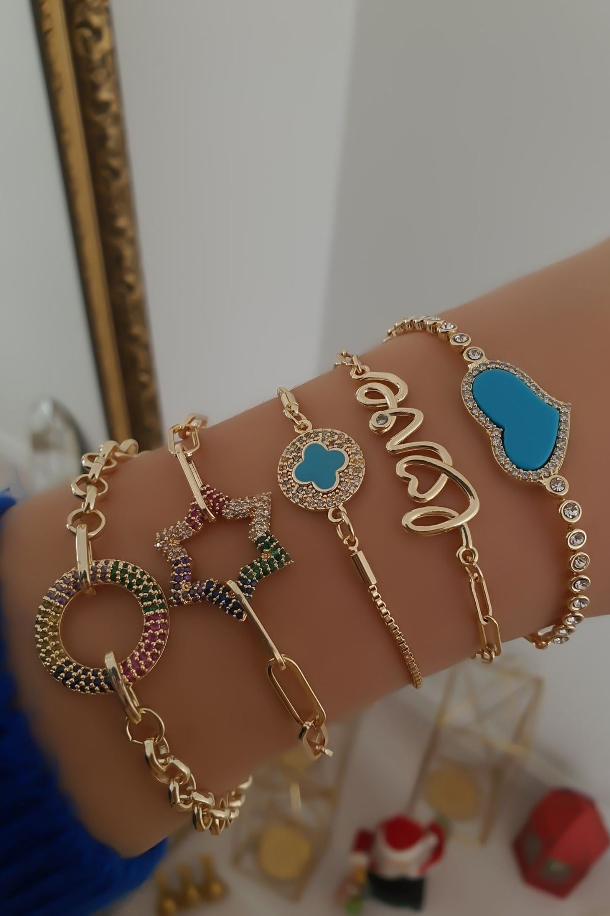 Love Bileklik Kombini Gold