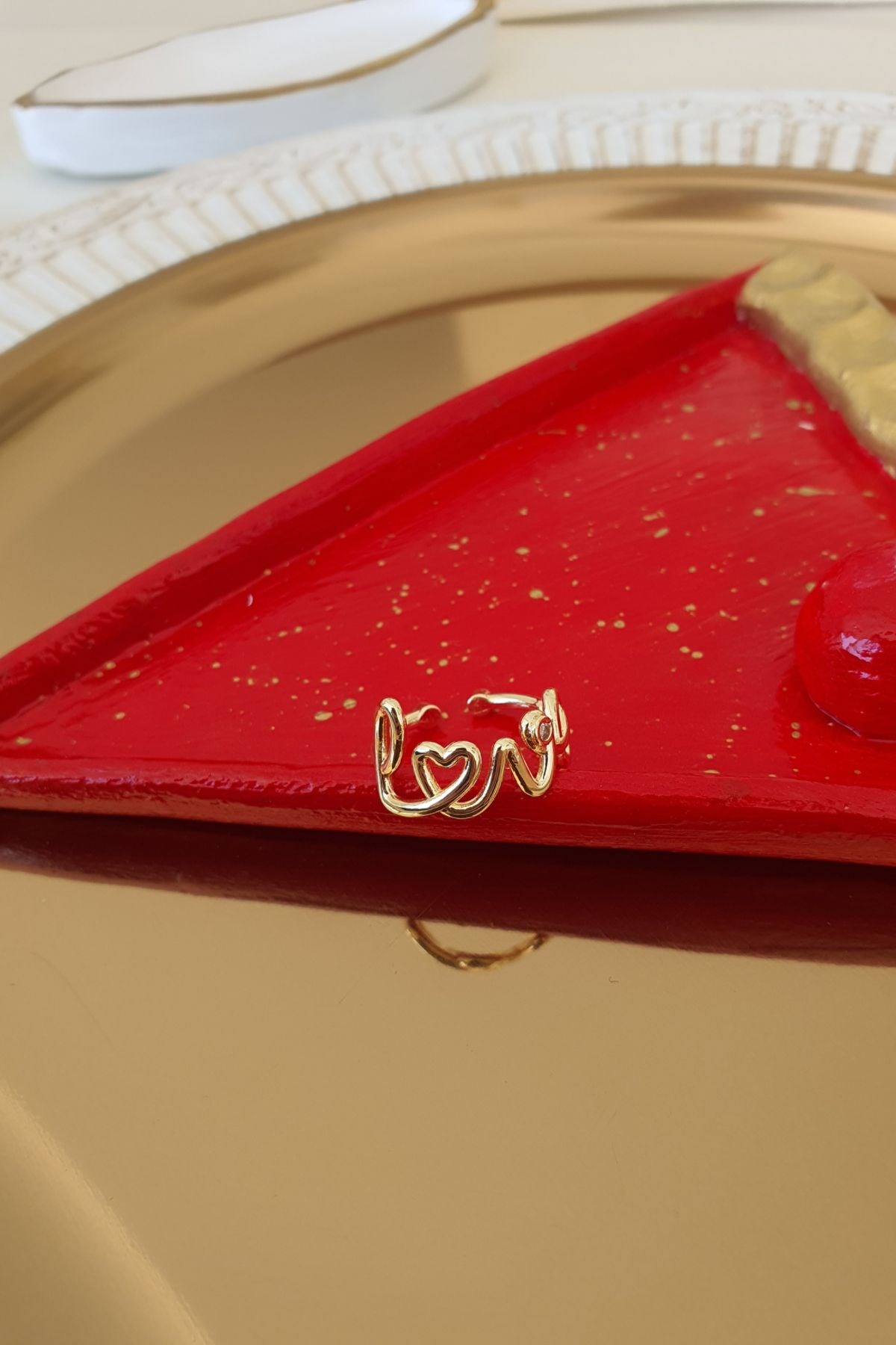 Love Yazılı Yüzük Gold