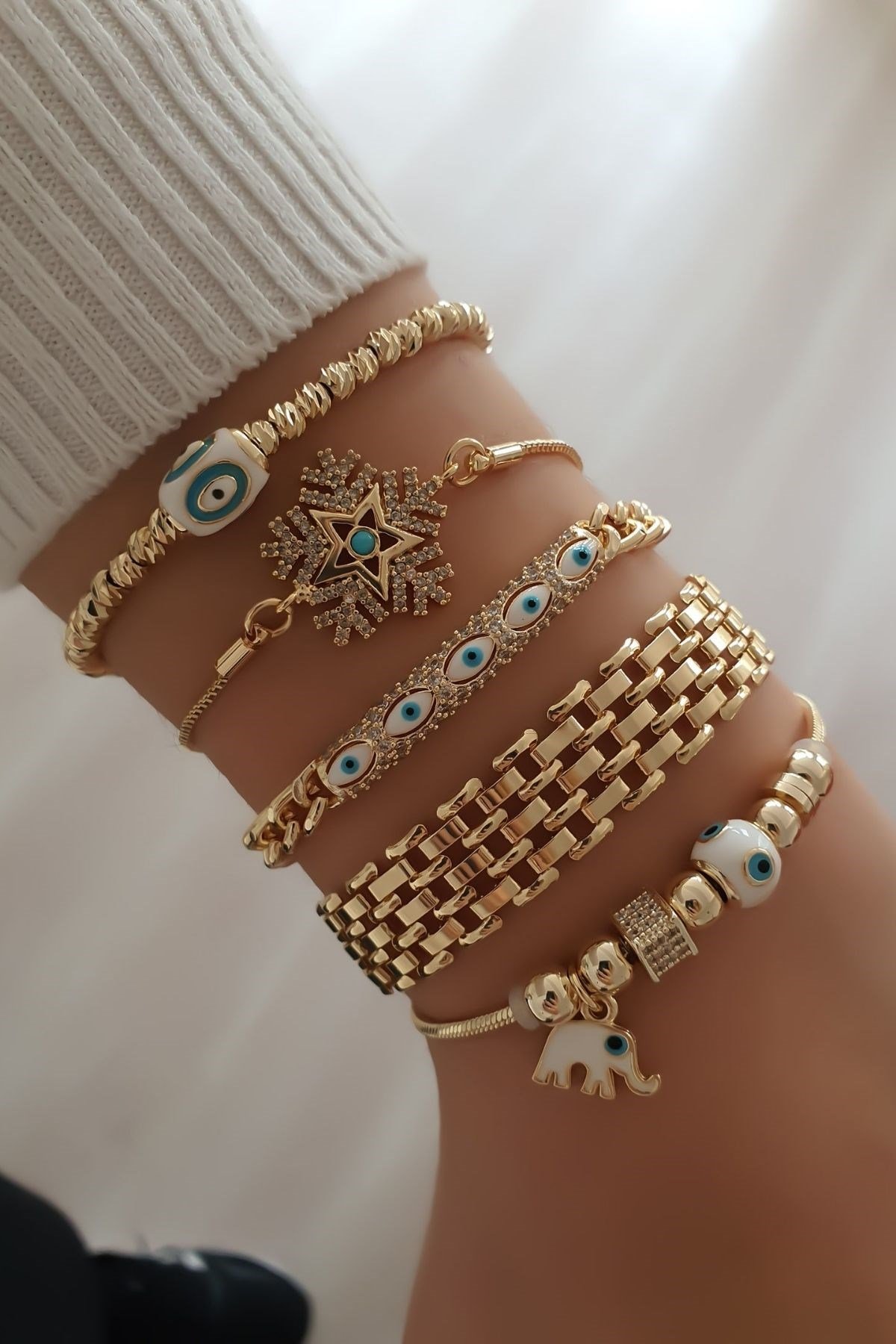 Lovely Bileklik Kombini Gold