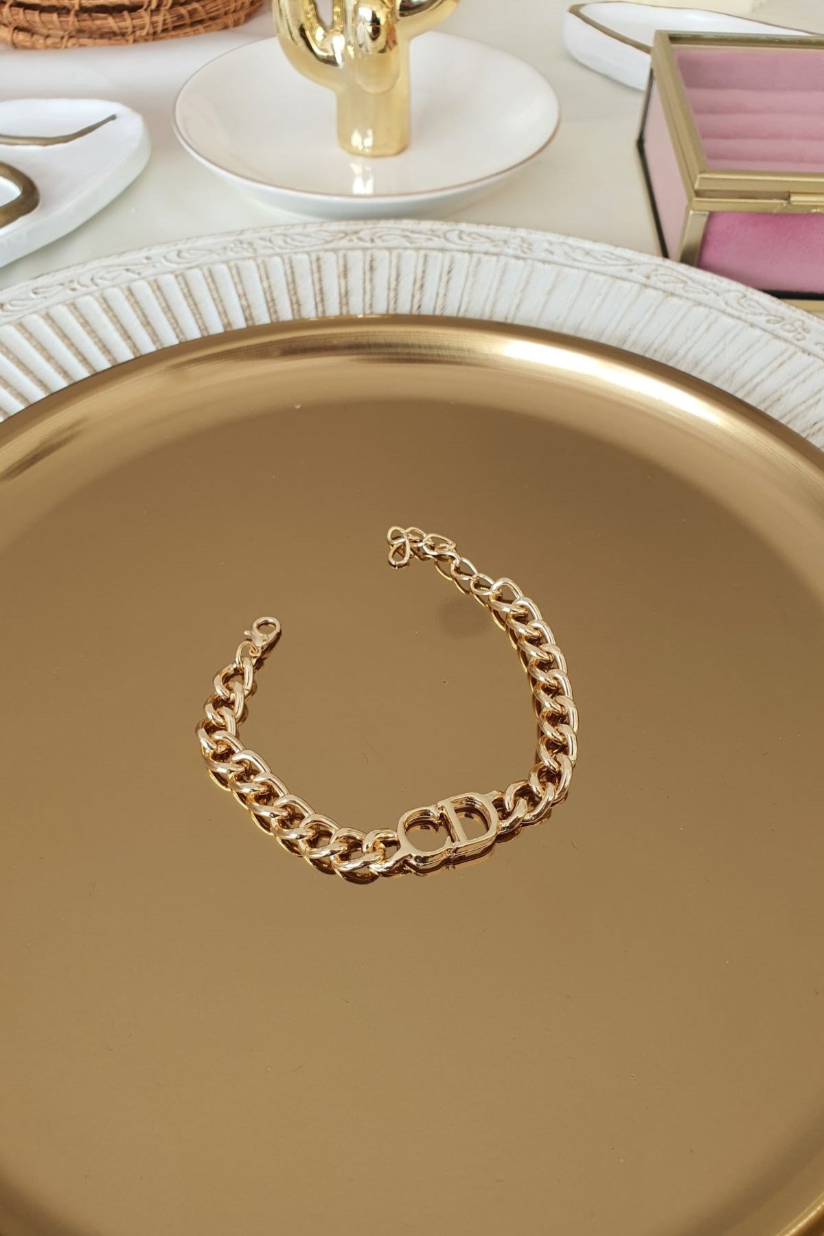 Marka Model Zincir Bileklik Gold