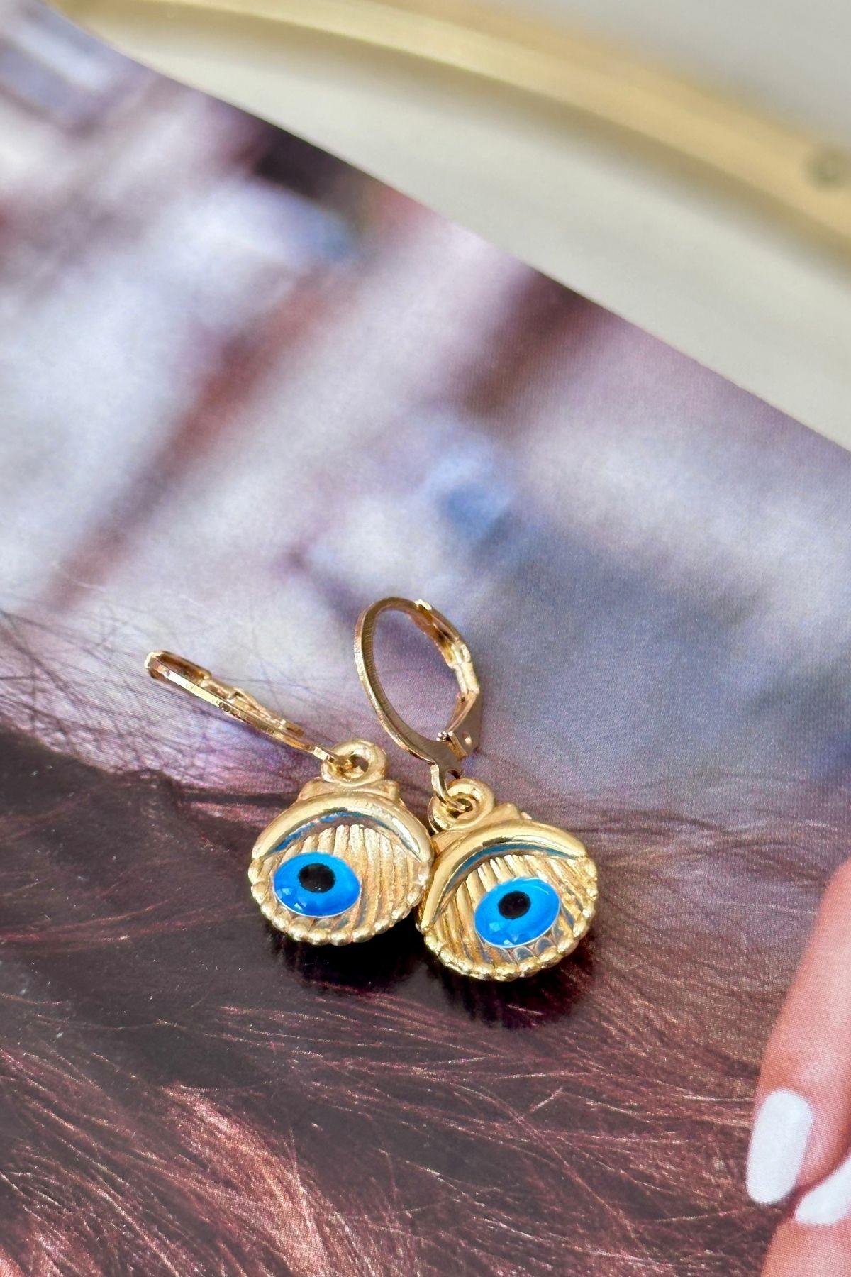 Nazar lı İstiridye Küpe