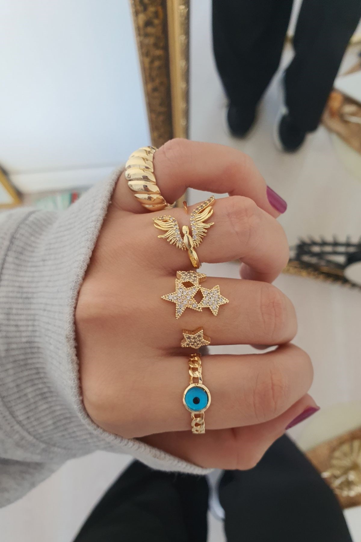 Ophelia Yüzük Kombini GOLD