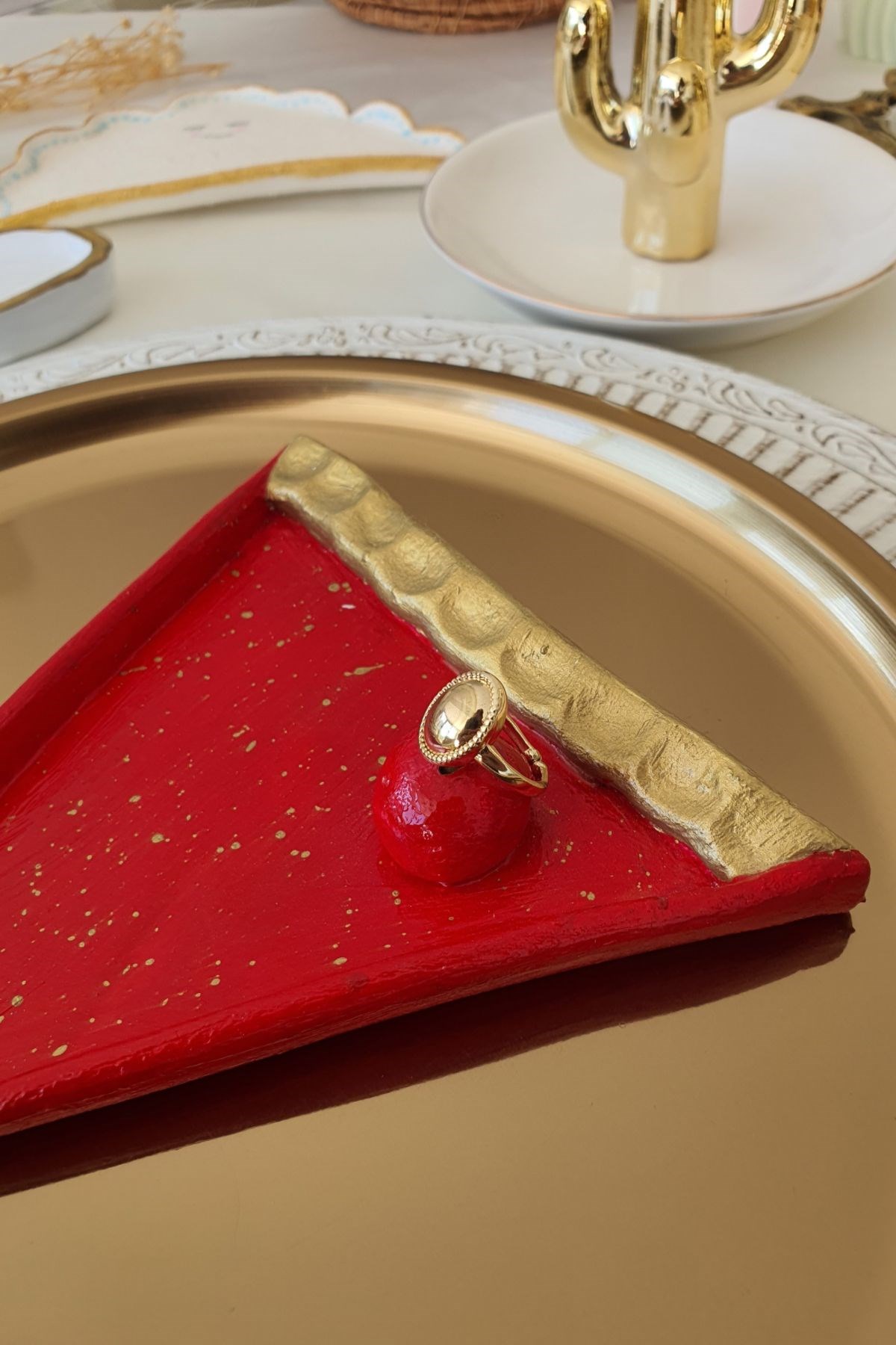 Oval Model Şövalye Yüzük Gold