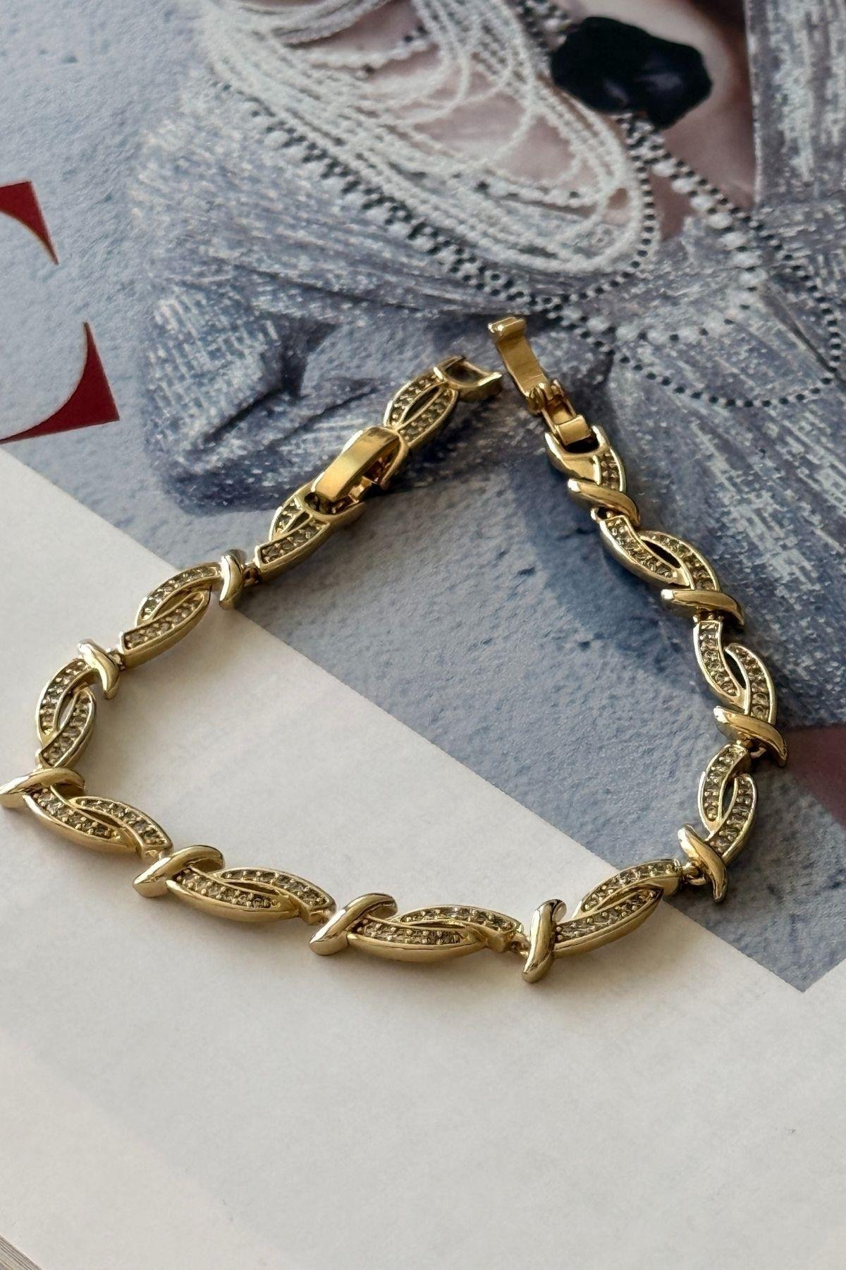 Özel Seri Zirkon Taşlı Kuyumcu Model Bileklik