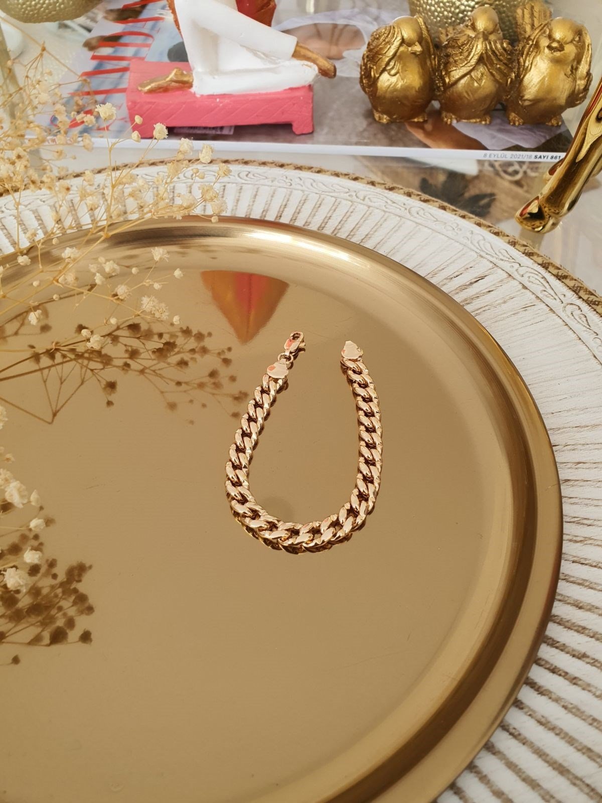Rosegold Zincir Bileklik Gold