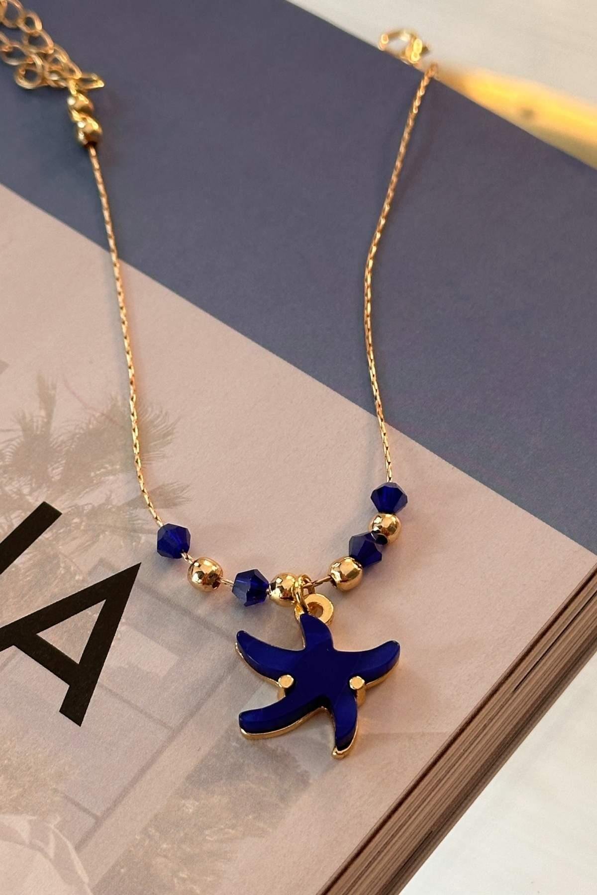 Saks Mavisi Deniz Yıldızı Halhal