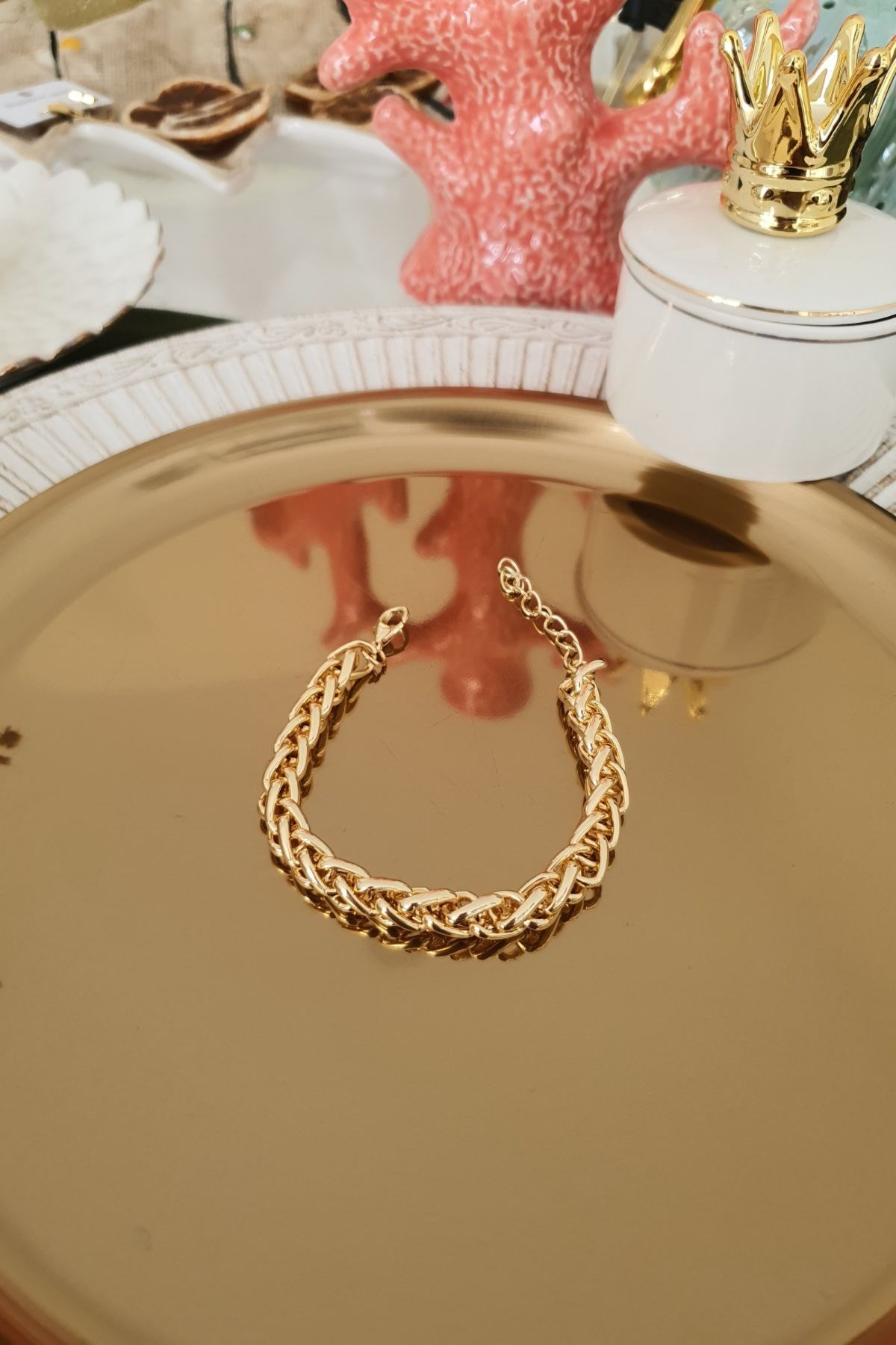 Sarmal Model Vip Zincir Bileklik Gold