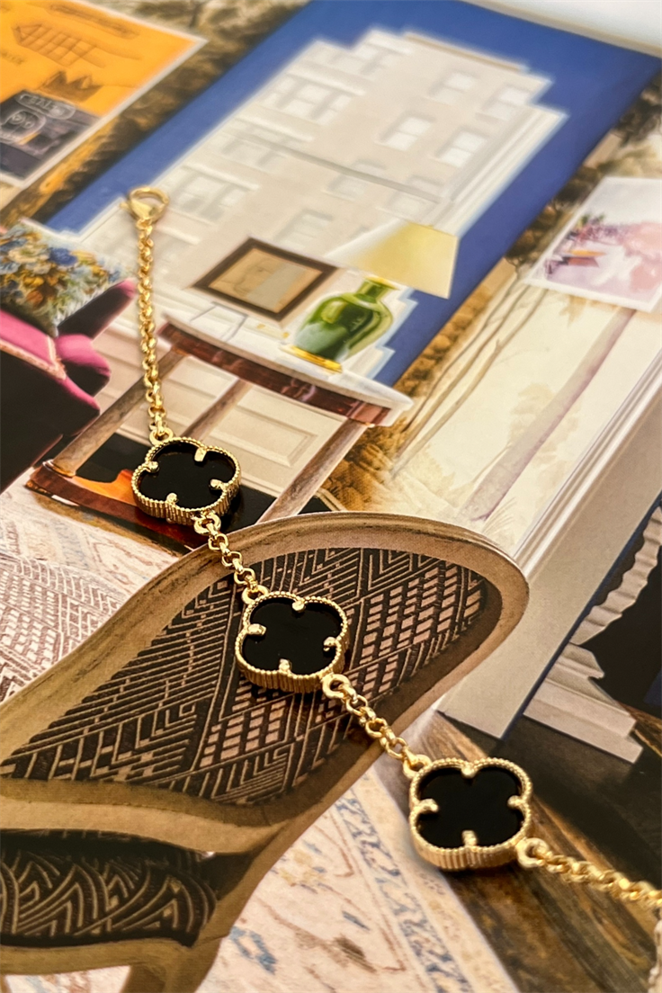 Siyah Yonca Model Sıralı Künye Gold