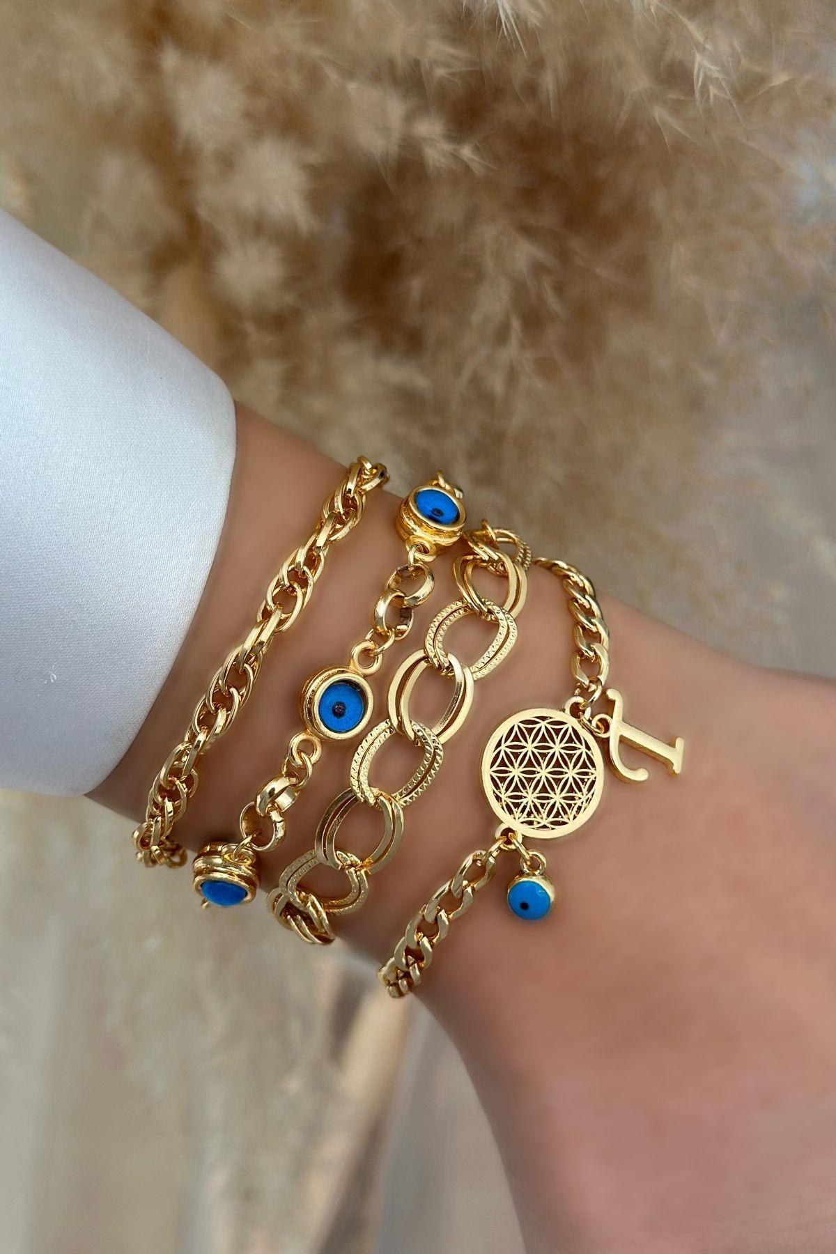 T Harfli Yaşam Bileklik Kombini