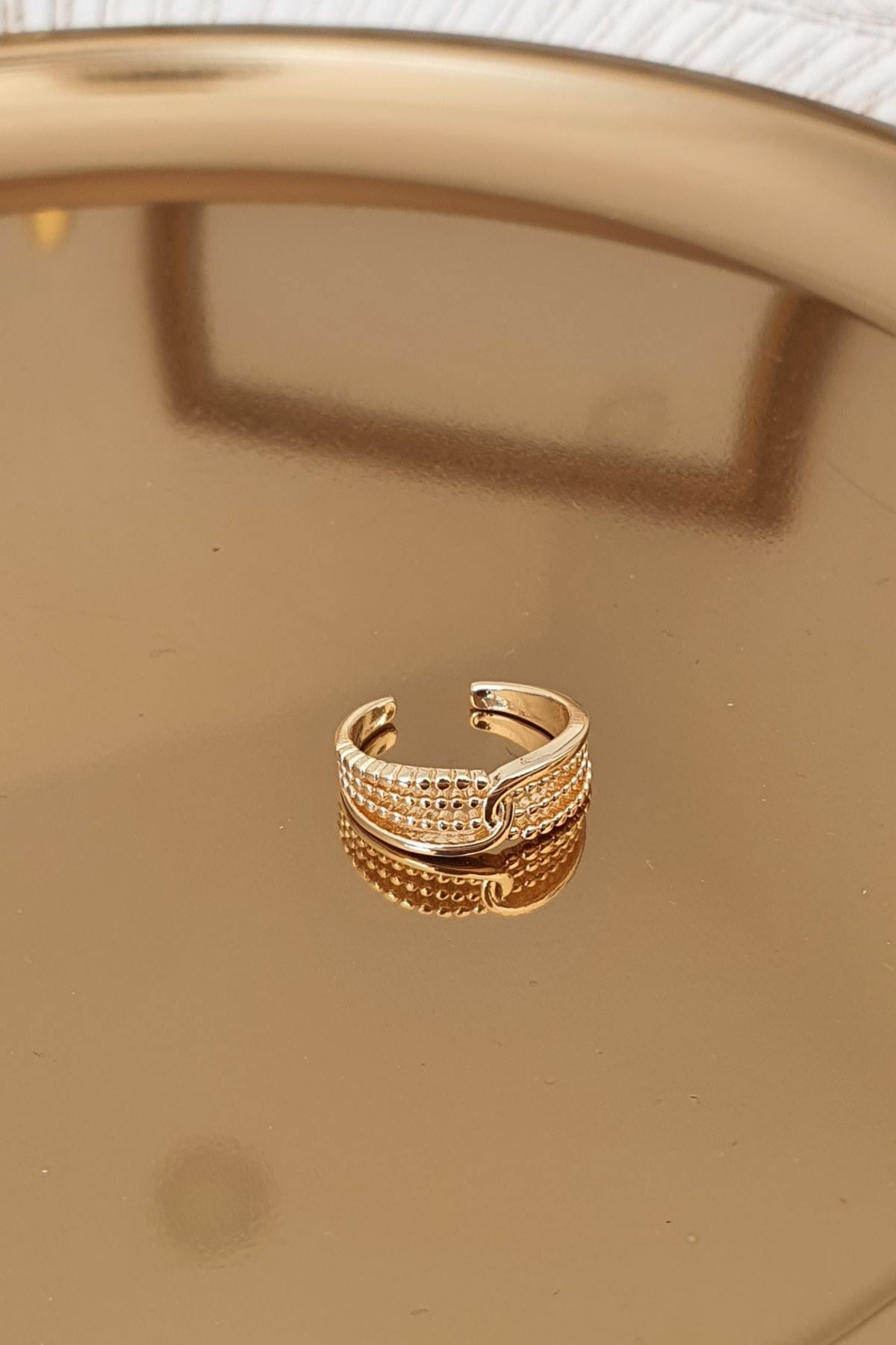 Topçuk Model Düğüm Yüzük Gold